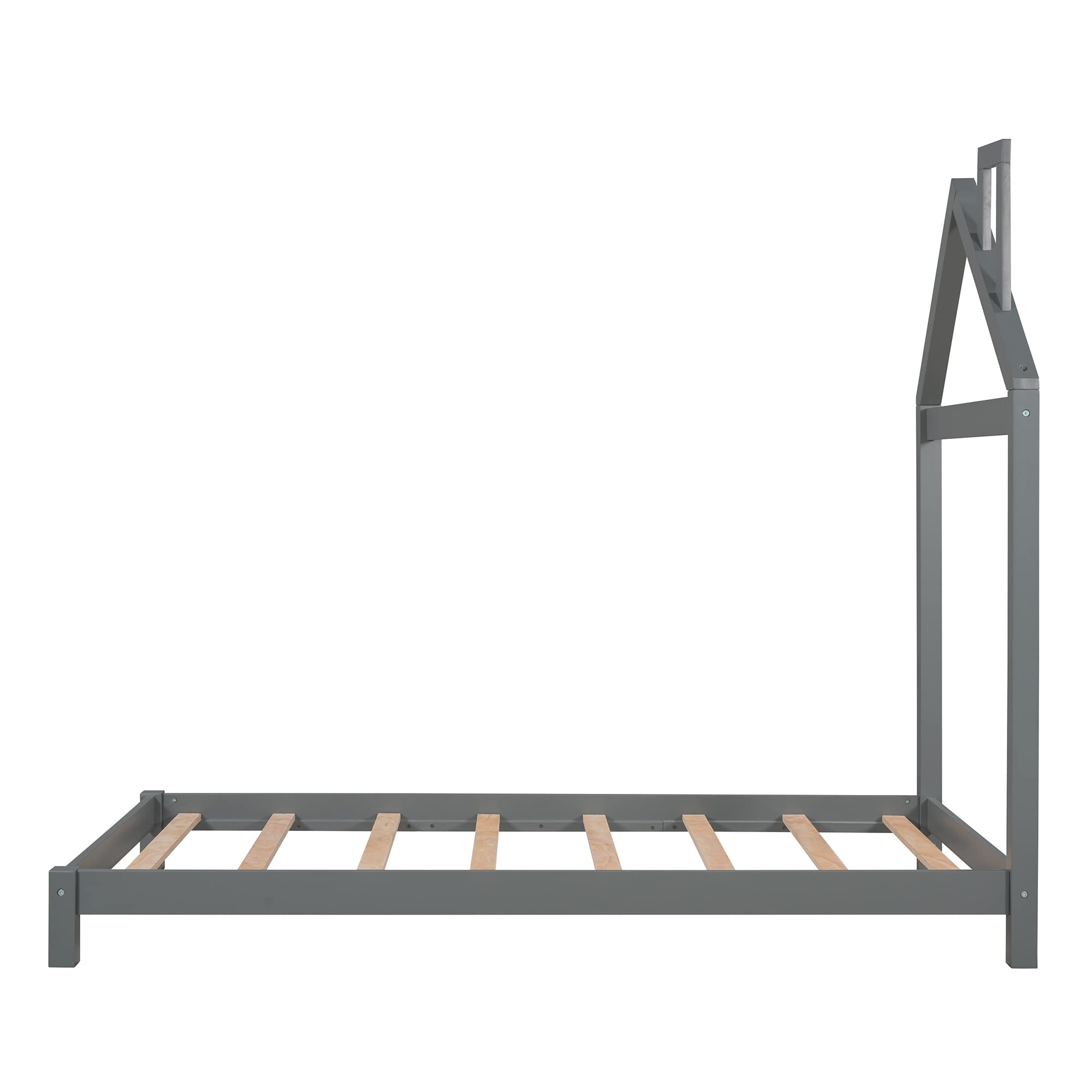 AOCOROE Solid Wood Twin Bed Frame for Kids - Sturdy Platform Bed with Headboard & Slats, No Box Spring Required | Perfect for Boys & Girls Bedrooms, Dorm Rooms & Guest Rooms