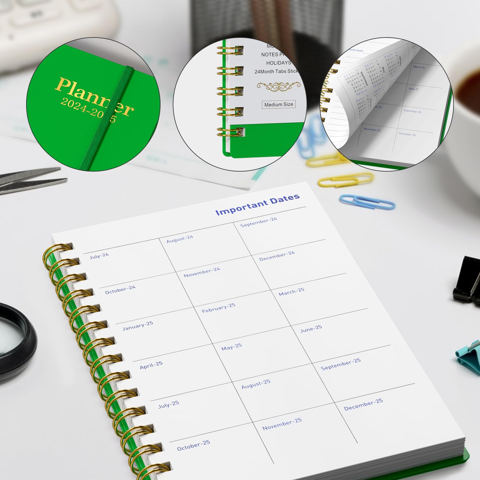2024-2025 Academic Planner - Weekly & Monthly Organizer with Tabs and Stickers | 18-Month Planner from July 2024 to December 2025 | 5.6