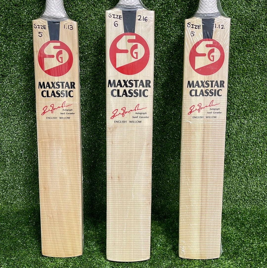 SG Maxstar Classic English Willow Junior Cricket Bat - Lightweight & Durable for Youth Cricket Training & Matches - Perfect for Practice, Games & Tournaments