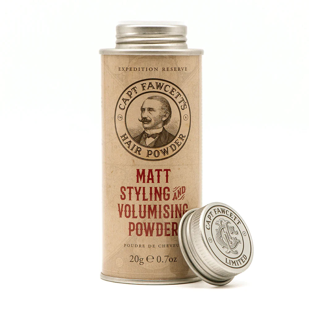Captain Fawcett’s Expedition Reserve Hair Powder - Premium Matte Finish Styling Powder for Men | Travel & Outdoor Adventure Grooming Essential