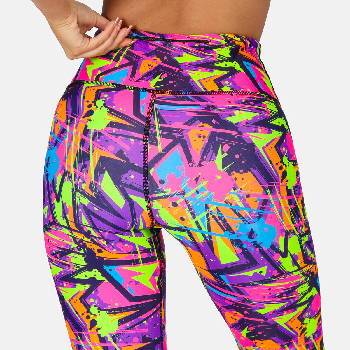 Trance Capri Pants for Women - High Waisted Yoga Pants with Pockets - Comfortable Workout Leggings for Running, Gym & Lounge Wear