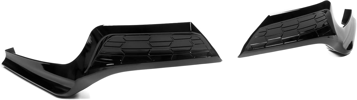 Glossy Black PP Polypropylene Rear Bumper Lip Splitters for 2022-2024 Honda Civic Sedan (4 Door) - 2PCS - Enhances Sporty Style & Aerodynamics for Street Racing & Car Shows