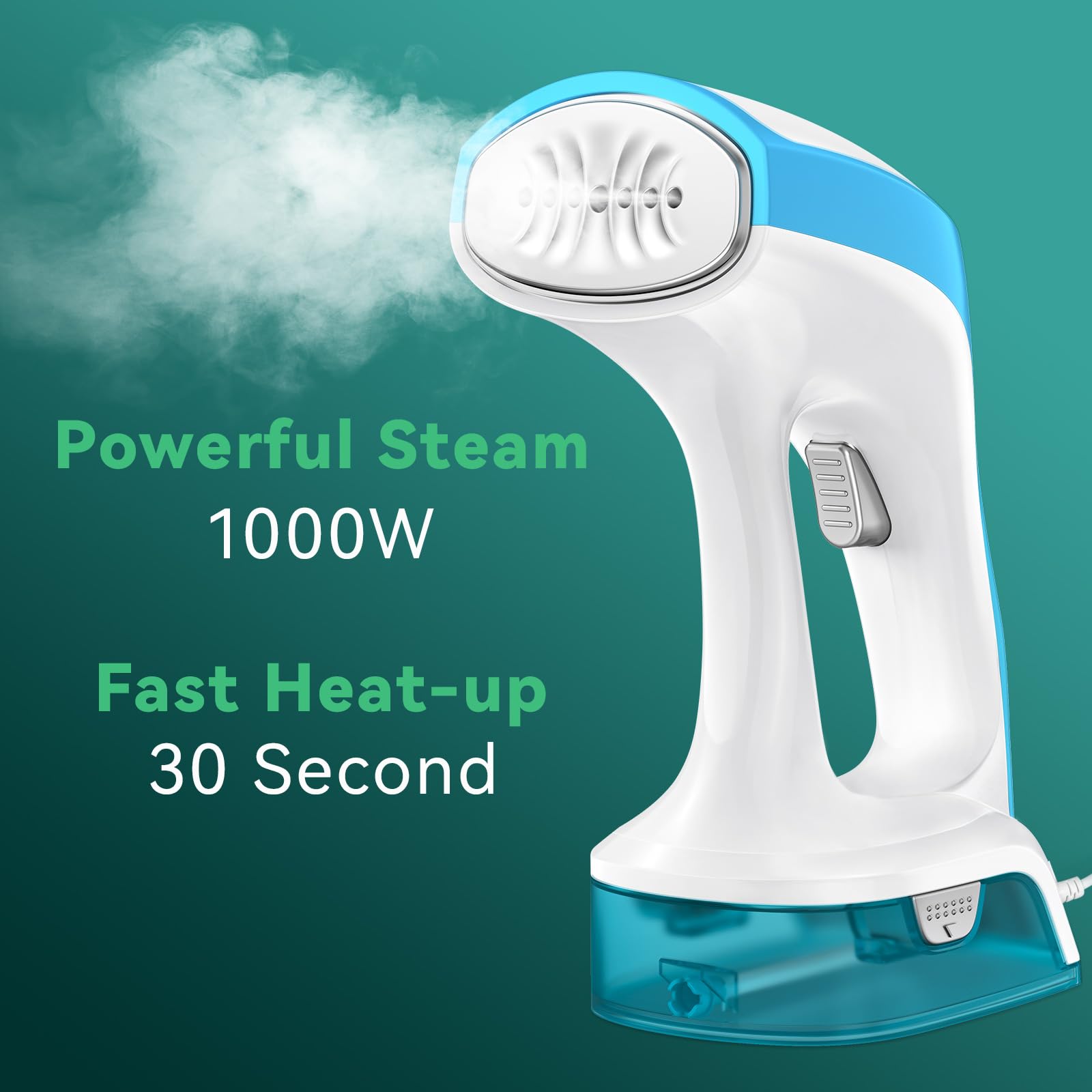 2-in-1 Handheld Steamer & Iron for Clothes - 1000W Portable Garment Steamer with 30-Second Fast Heat-up, 260mL Leak-Proof Tank - Safe Wrinkle Remover for All Fabrics | Perfect for Travel, Home Use & Quick Outfit Refresh