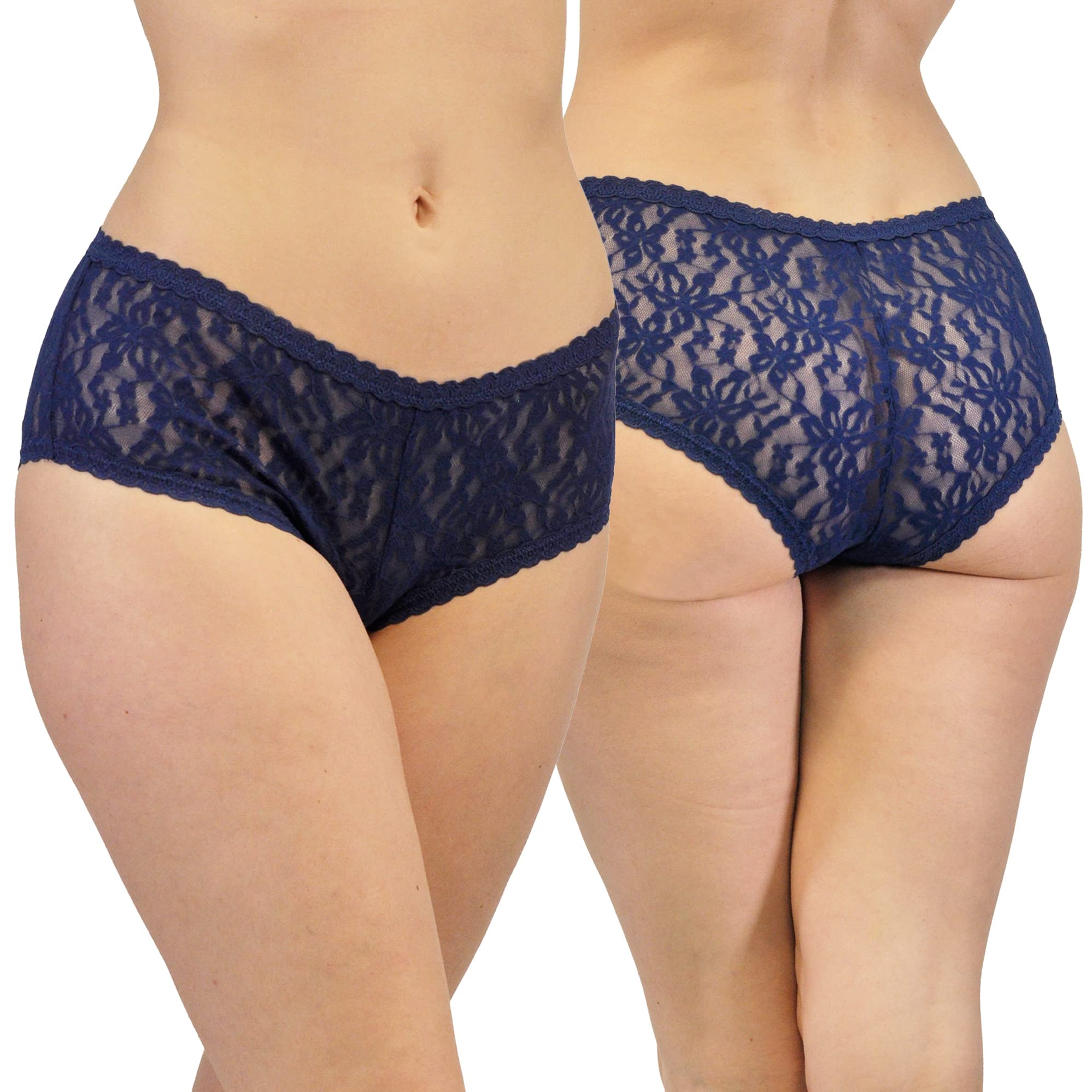 Sexy Women's Boyshorts - Lace Cheeky Underwear with Floral Design, Soft Stretch Lingerie for Comfort & Style | Perfect for Everyday Wear, Date Nights & Special Occasions