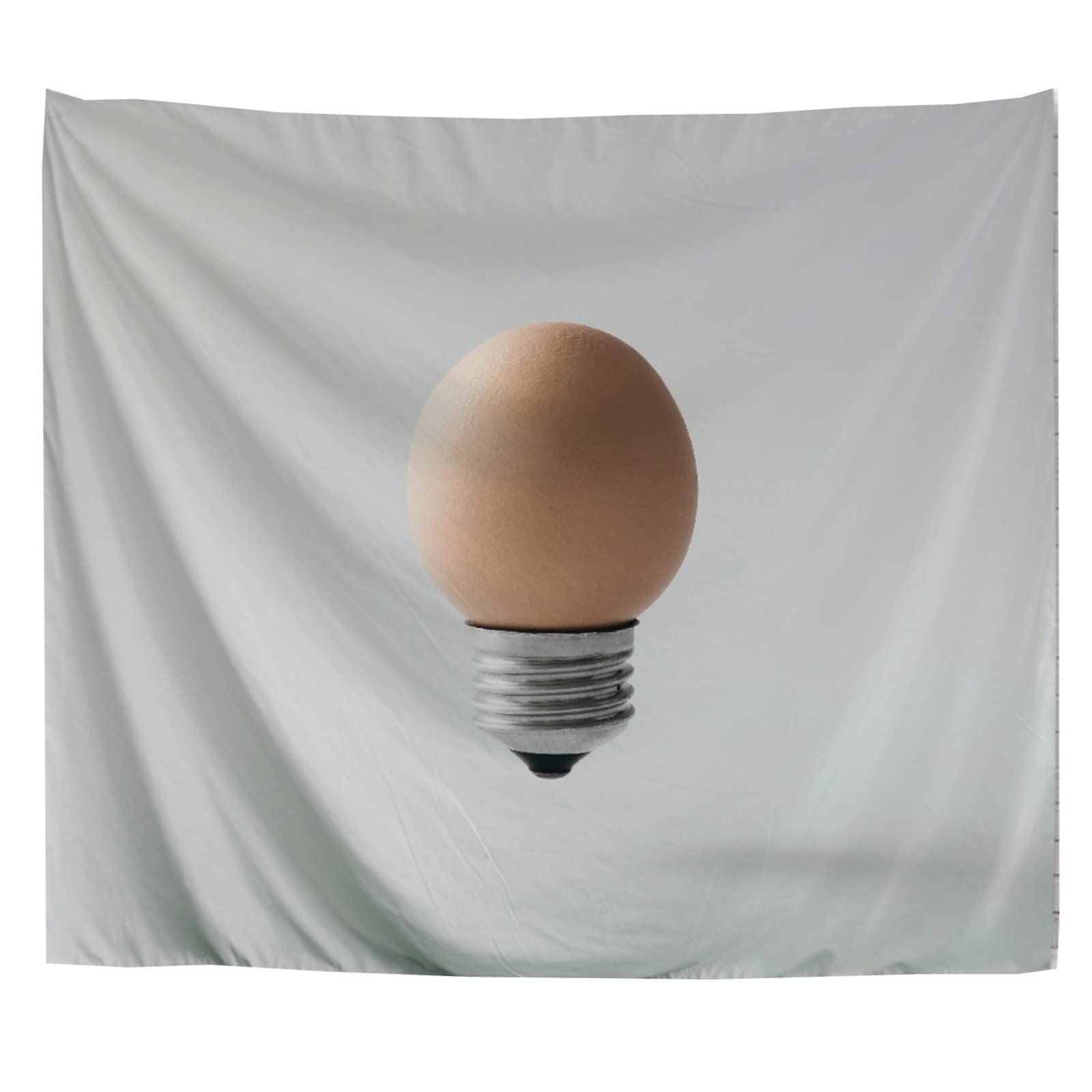 Abstract Egg Lightbulb Wall Tapestry - A.Monamour Artistic Fabric Wall Hanging Decor (60x80 inches) for Bedroom, Living Room, Dorm - Boho Home Decor & Unique Wall Art Gift Idea