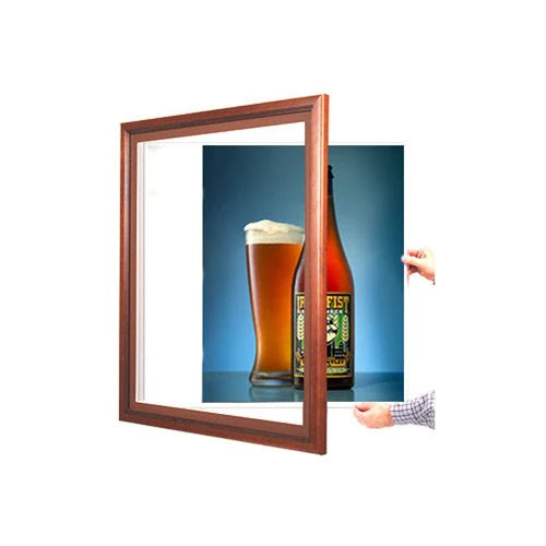 Customizable Wood Swing Frame Backlit LED Light Box - Quick Change & Swing Open Design - 15+ Sizes for Home Decor, Retail Displays & Wedding Signs