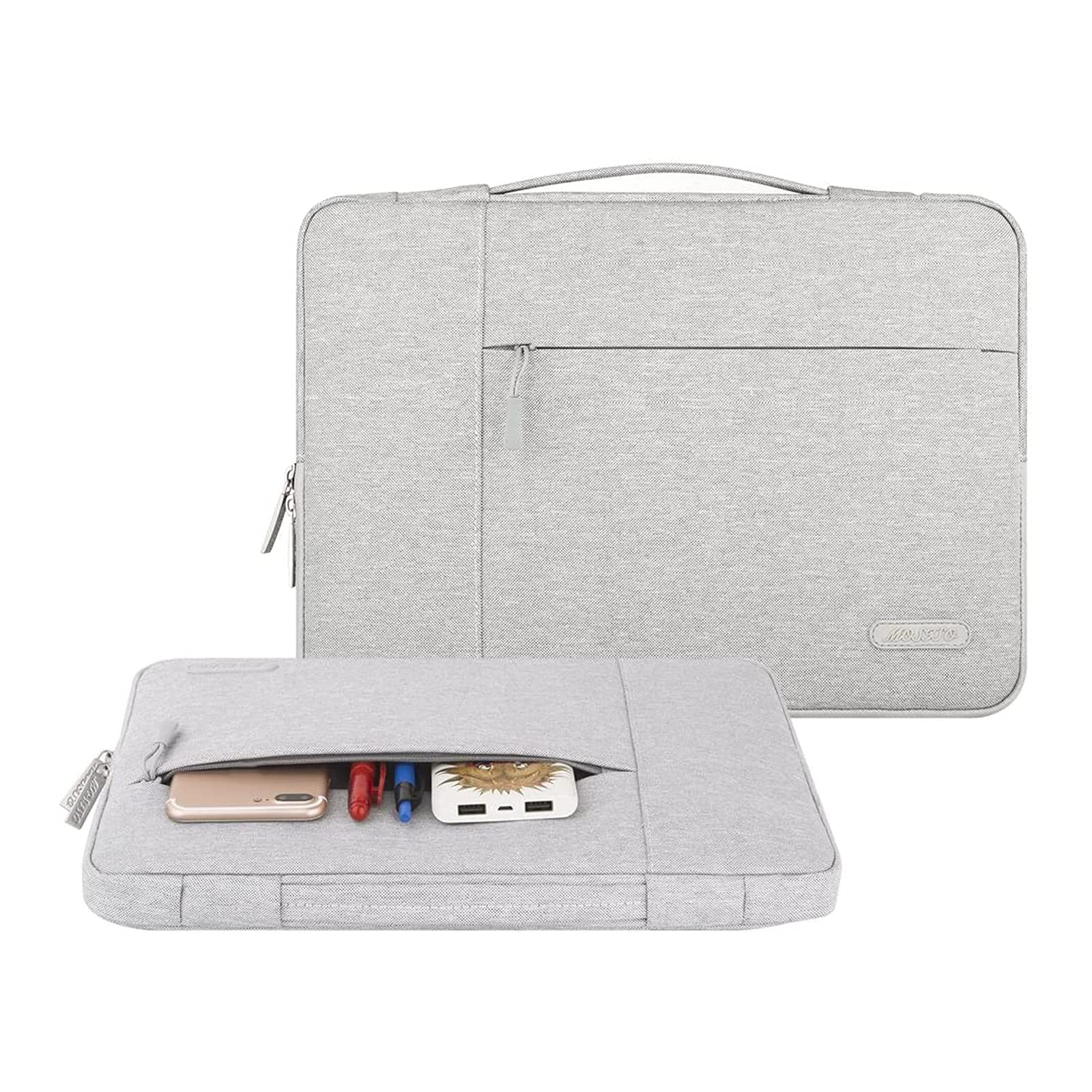 MOSISO 16 inch Laptop Sleeve Case with Handle - Compatible with MacBook Pro 16, HP, Dell, Acer, Lenovo, ASUS 15-15.6 Inch Notebooks - Durable Polyester Computer Bag for Work, School & Travel - Gray