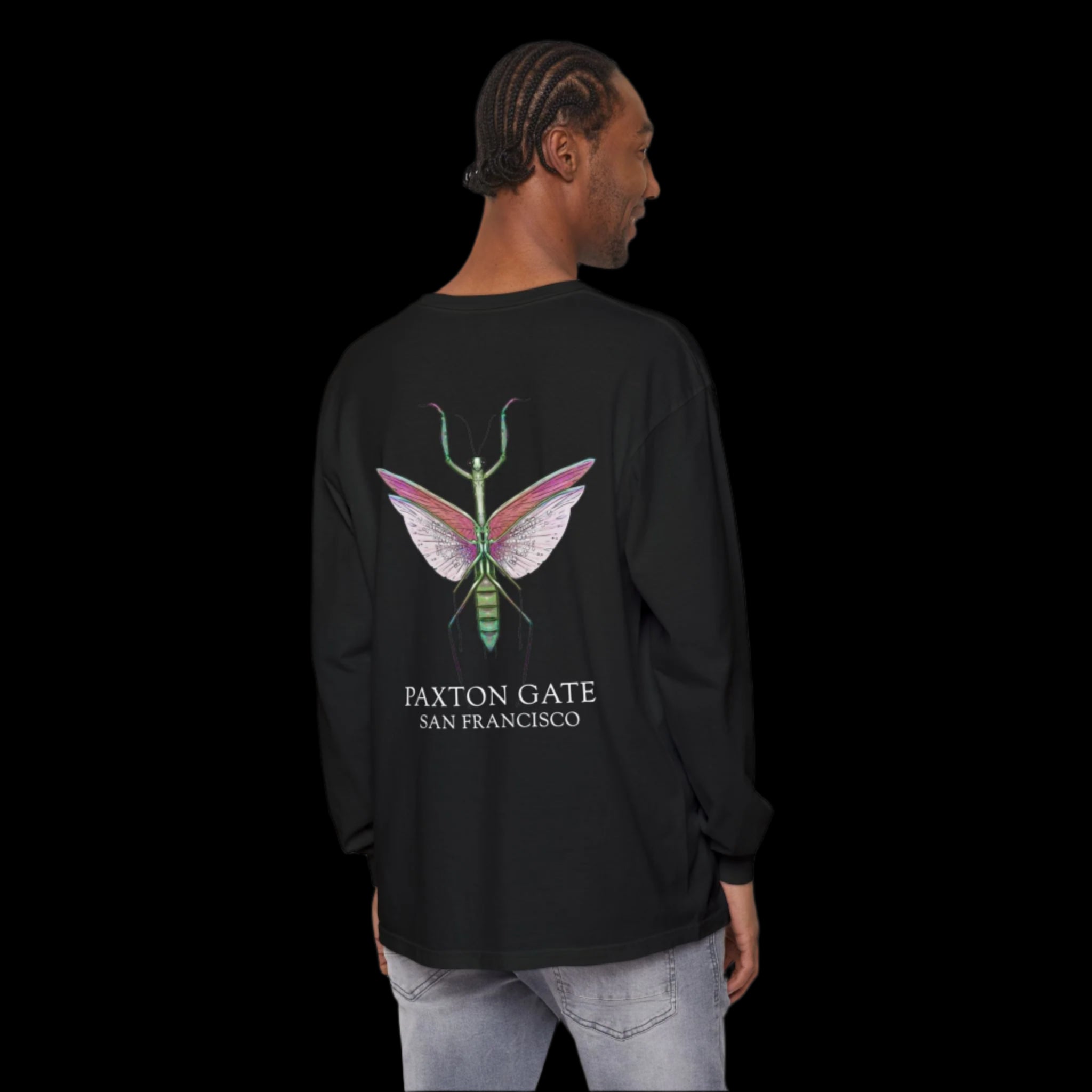 Unisex Paxton Gate Mantis Long Sleeve T-Shirt by Kris Struble - Stylish Graphic Tee for Insect Lovers & Nature Enthusiasts - Perfect for Casual Wear, Outdoor Adventures & Unique Gifts