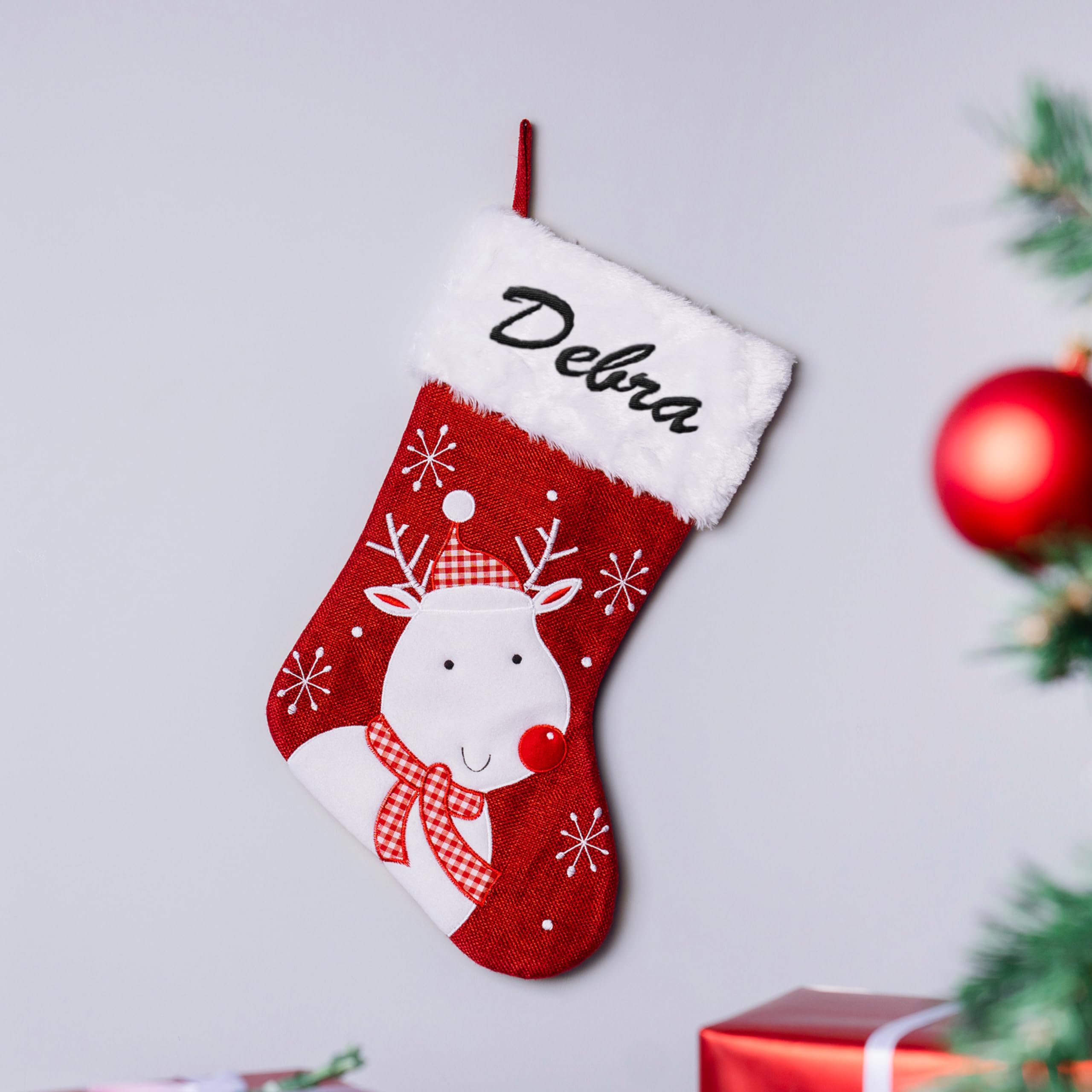Personalized Christmas Stockings for Dogs & Cats - 7 Festive Designs & 6 Custom Fonts - Custom Pet Stockings for Xmas, Holiday Decor - Fireplace Mantel & Christmas Party Decoration with Paw Prints - Perfect for Pet Lovers & Family Holiday Celebrations