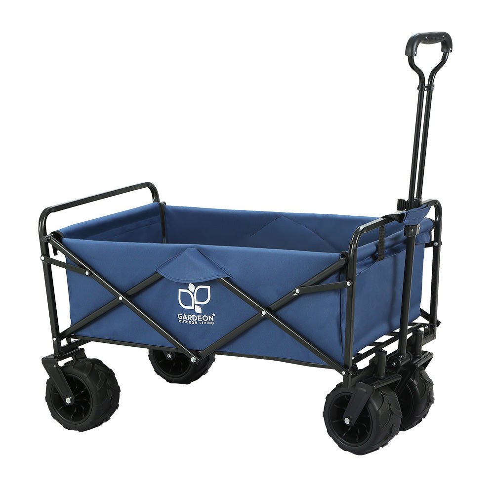 Heavy Duty Folding Garden Cart - 120kg Capacity Utility Wagon for Camping, Outdoor, Beach & Yard Work | Portable Trolley for Gardening, Picnics, Groceries & More