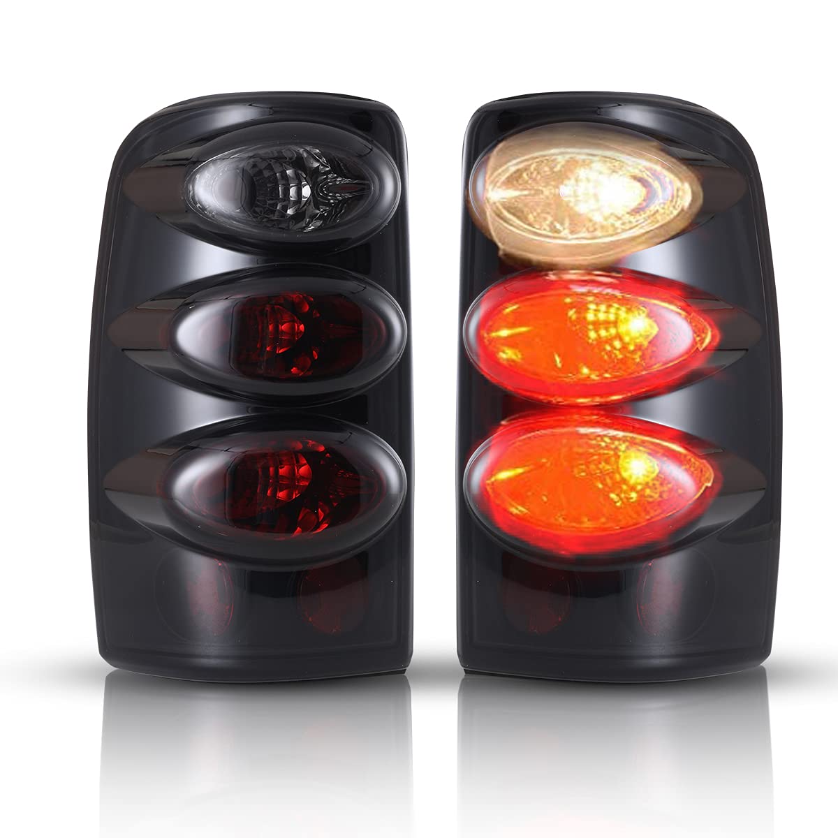 Nixon Offroad LED Tail Lights for Chevy Tahoe/Suburban 1500/2500 2000-2006 & GMC Yukon/Yukon XL 2000-2006 - Matte Black Smoke Lens Replacement Tail Lamps Assembly - Enhanced Visibility & Style for Off-Roading, Night Driving & Custom Truck Upgrades