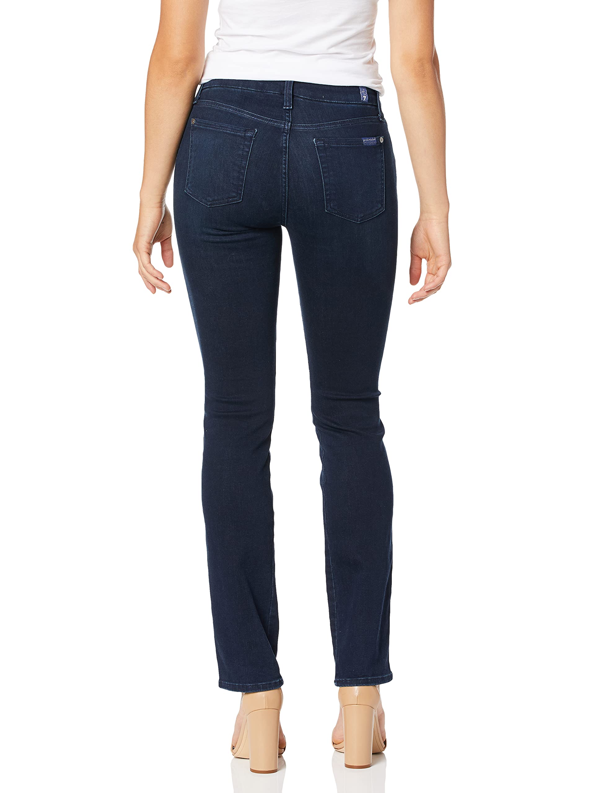 7 For All Mankind Women's Straight Leg Jeans - Premium Denim Pants for Casual & Everyday Wear | Comfortable Slim Fit Stretch Jeans for Work, Shopping & Weekend Outfits