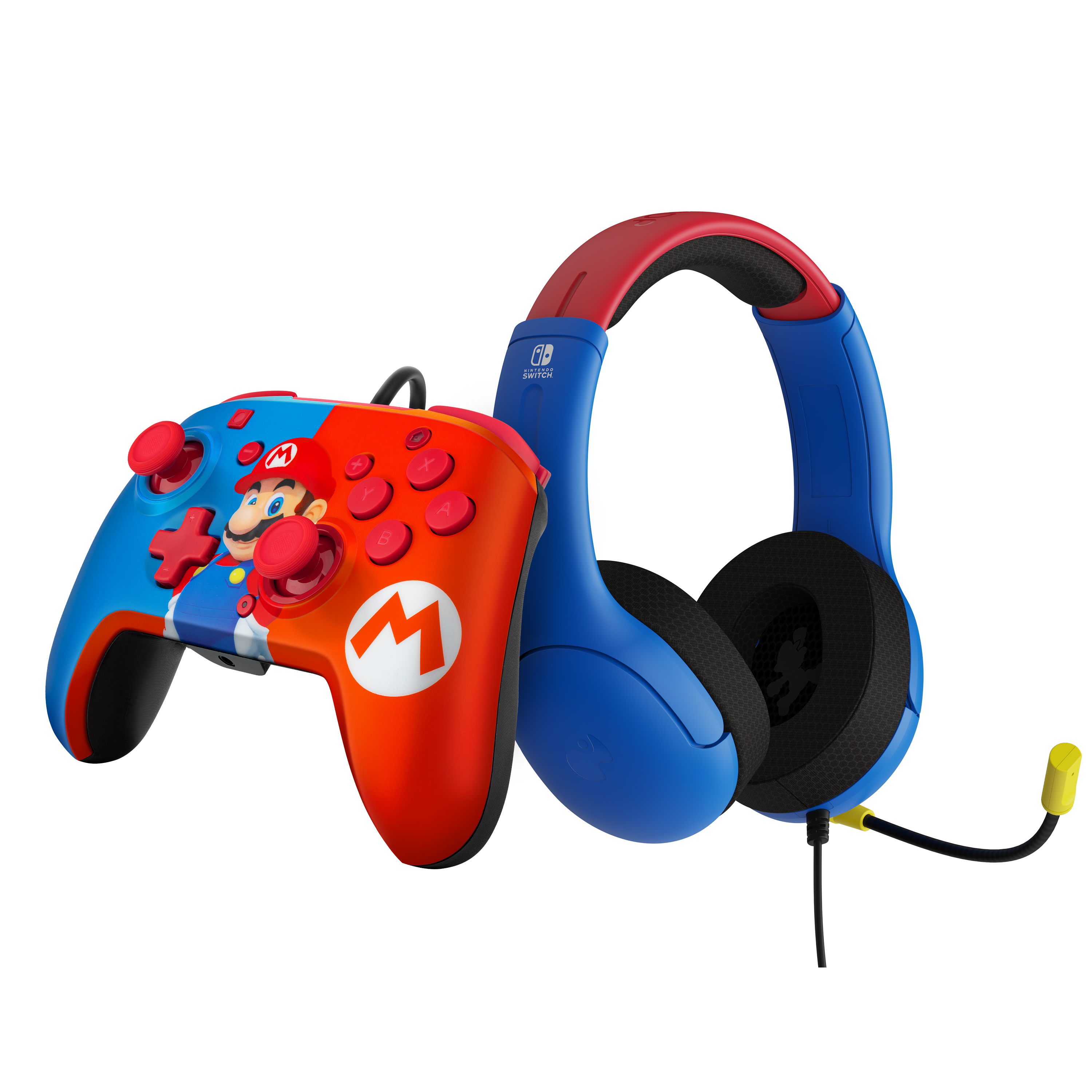 Nintendo Switch AIRLITE Wired Gaming Headset & REMATCH Wired Controller Bundle - Premium Denim Dash Design for Enhanced Gameplay - Perfect for Multiplayer, Travel, and Home Entertainment