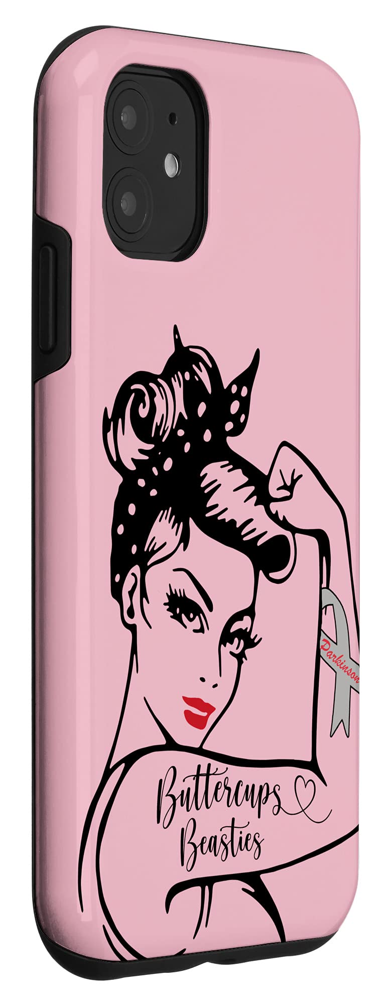 iPhone 11 Case - Cute Pink Buttercups & Beasties Design - Shockproof Slim Protective Cover - Perfect for Running, Gym & Outdoor Activities