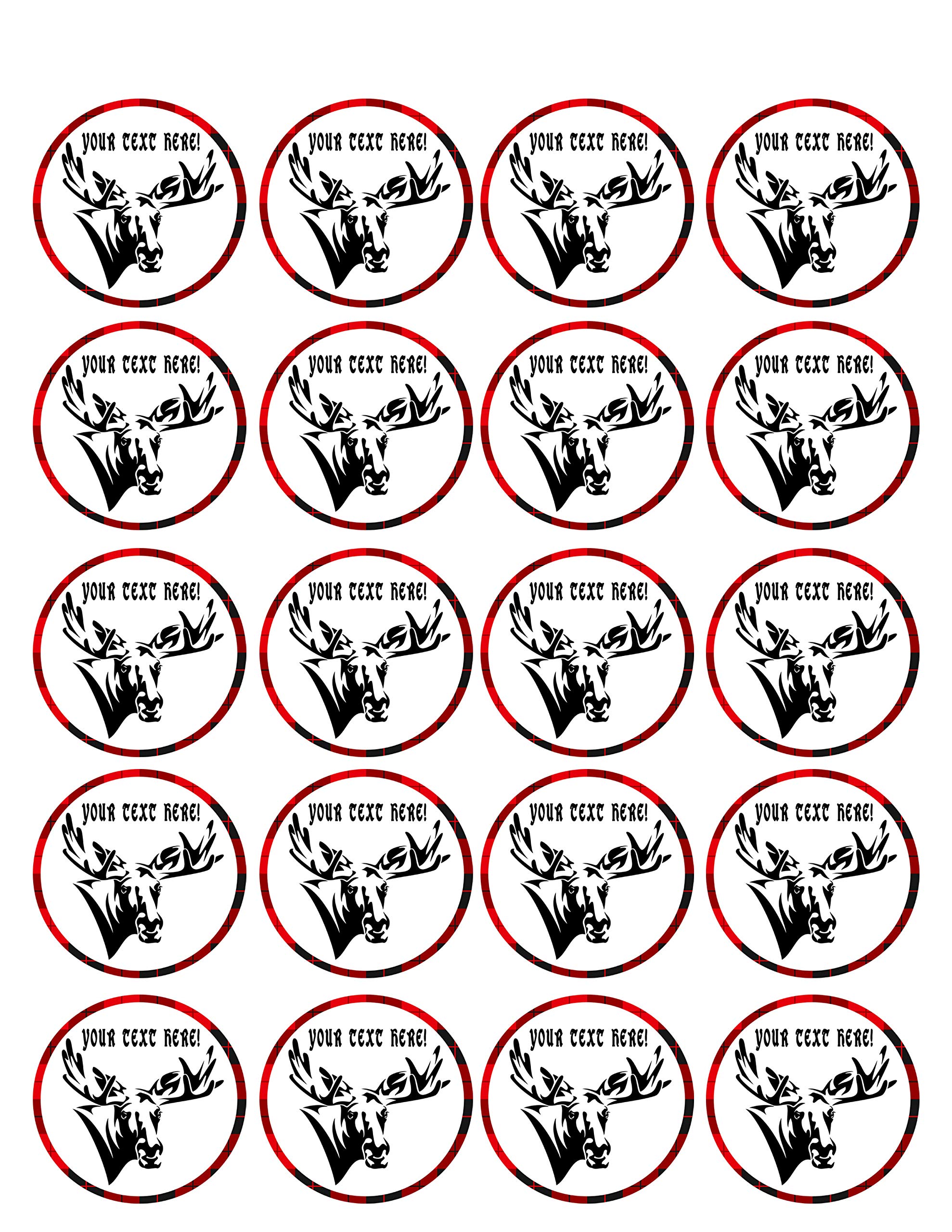 Edible Cupcake Toppers - Moose Design - 1.8 Inch Decorations (20 Pieces/Sheet) - Perfect for Birthday Parties, Baby Showers & Holiday Baking