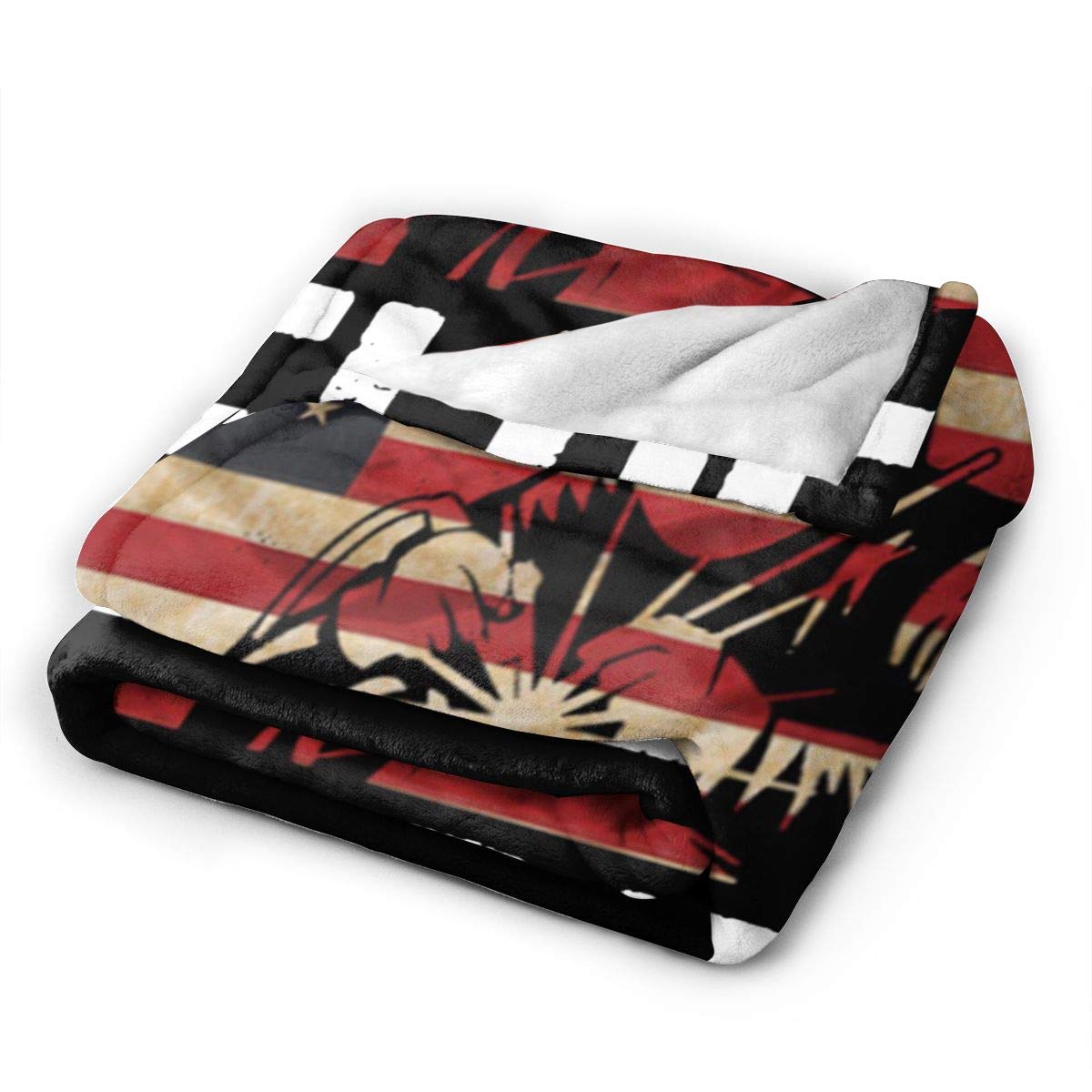 Proud American Welder Flag Throw Blanket - Ultra Soft Micro Fleece Blanket for Bed, Couch & Living Room - 60x50 Inch Cozy Blanket for Movie Nights, Camping & Home Decor