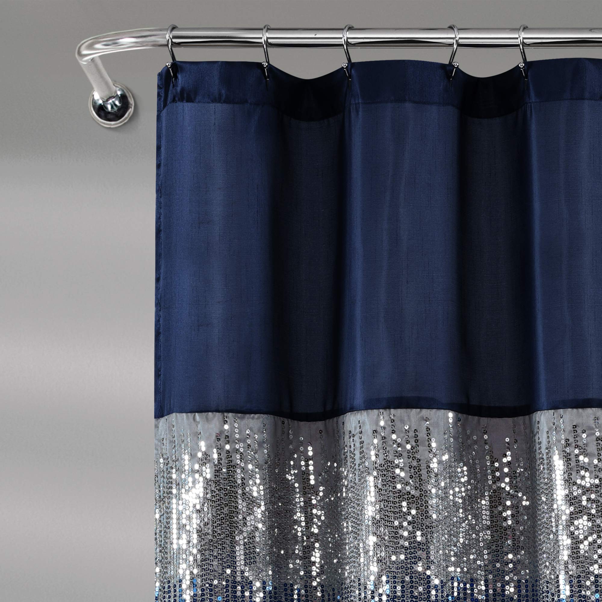 Lush Decor Night Sky Shower Curtain 72x78 Navy White for Bathroom Decor