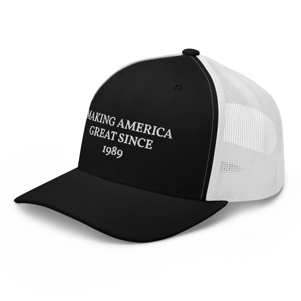Vintage 'Make America Great Again' Trucker Hat Since 1989 - Adjustable Cotton Snapback Cap for Patriotic Americans | Perfect for Political Rallies, 4th of July Celebrations & Everyday Wear