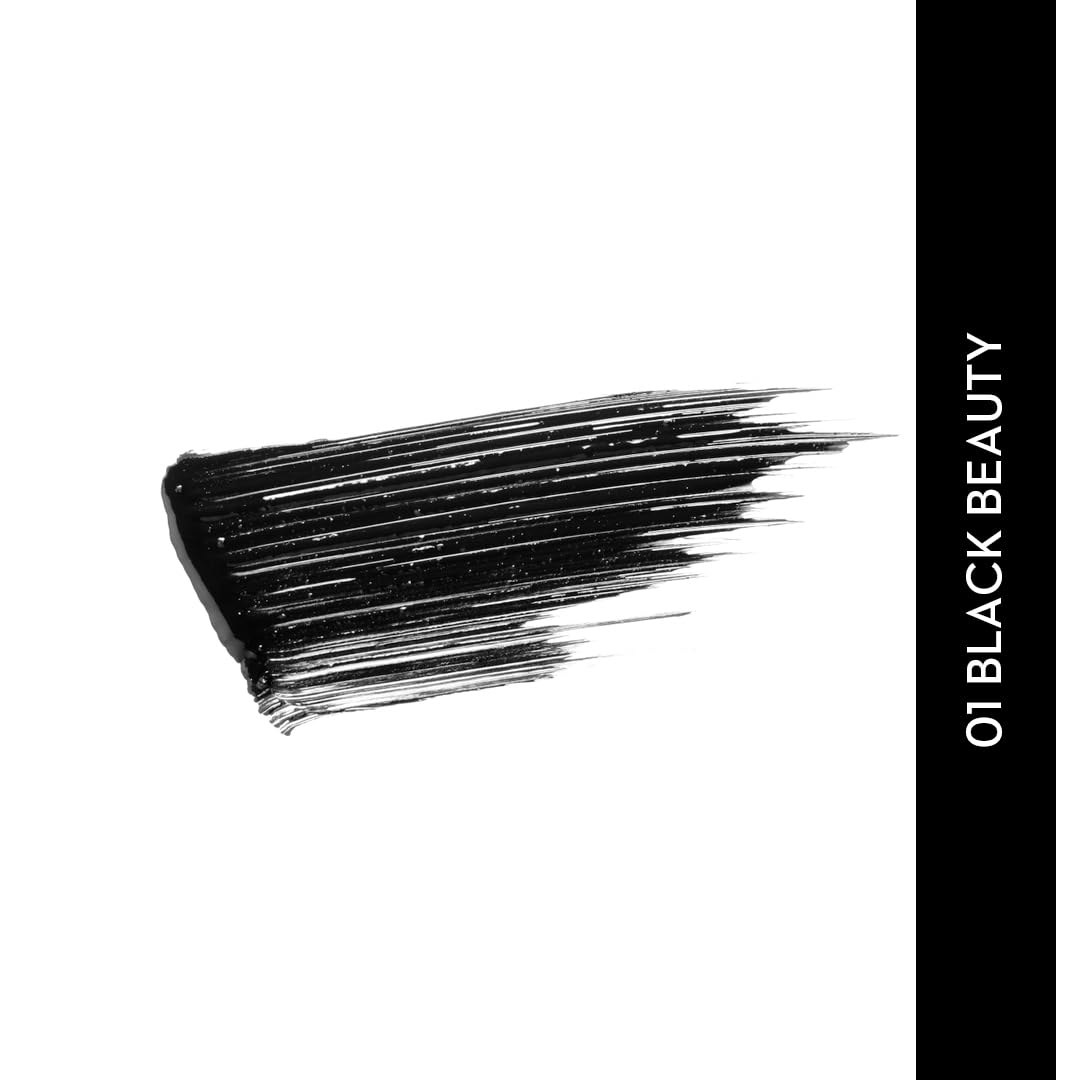 SUGAR Cosmetics Uptown Curl Lengthening Mascara - Volumizing & Smudgeproof with Lash Growth Formula | 8-Hour Wear | Lightweight Waterproof Mascara in Black Beauty (5ml) | Perfect for Day to Night Makeup & Special Occasions