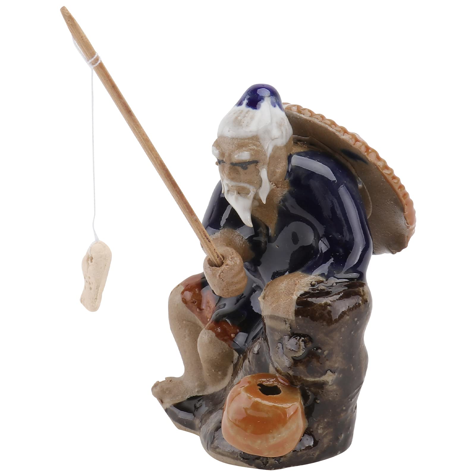 DOITOOL Mini Fisherman Figurine - Handcrafted Bonsai Decor for Aquarium, Fish Tank, Garden & Fairy Micro Landscape - Cute Fishing Accessories for Home & Office Decoration