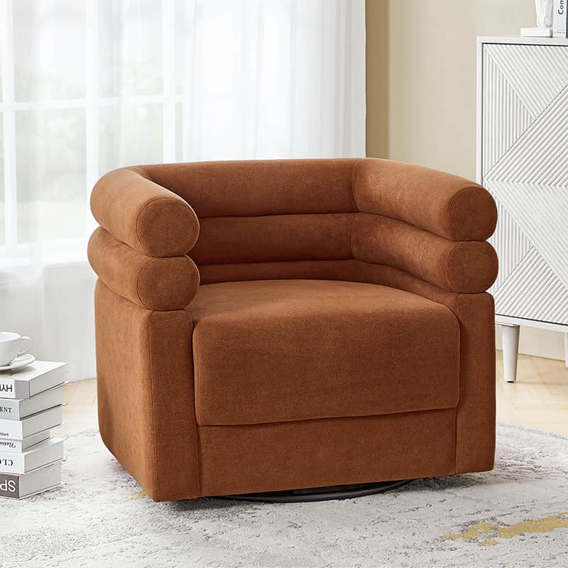 Benita 360 Degree Swivel Office Chair with Chenille Fabric & Plush Pillow - Ergonomic Desk Chair for Home Office, Gaming, and Study