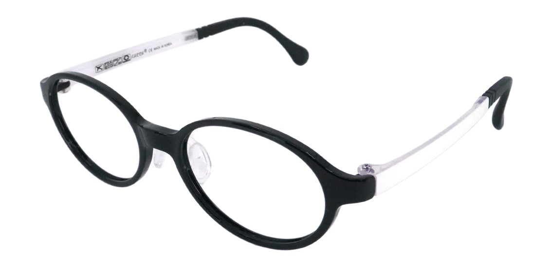 Kids Plastic Eyeglasses KR560 - Black Frame for Boys & Girls, UV Protection, Lightweight & Durable for School, Reading, and Outdoor Activities