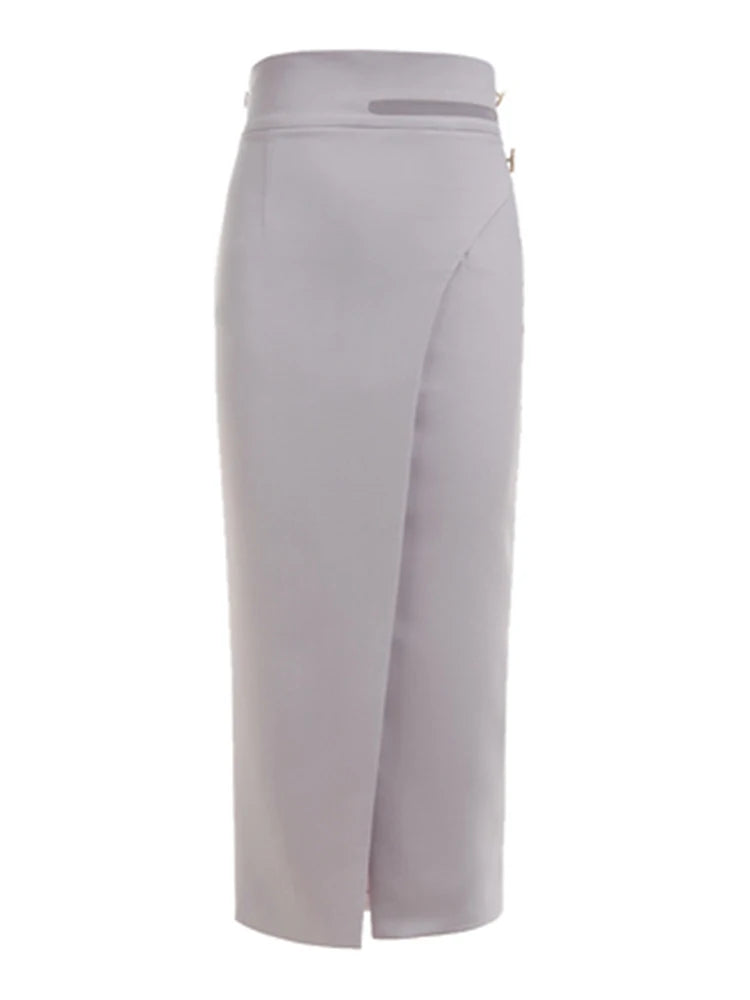 Women's High Waist A-Line Asymmetrical Midi Skirt - Minimalist Solid Long Summer Skirt for Casual Wear, Office Outfits & Date Nights