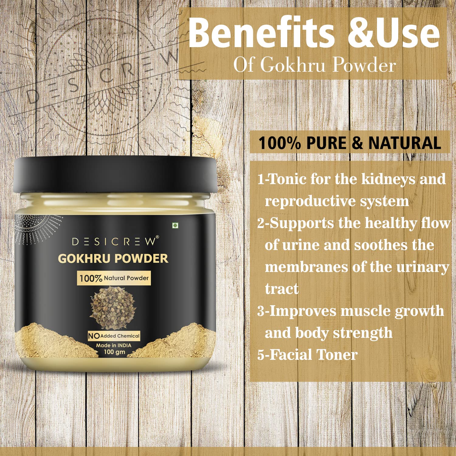 Tribulus Terrestris Powder (Gokhru/Gokshura) - 100% Natural Herbal Supplement for Kidney Health, Skin Care & Vitality - Supports Detox, Glowing Skin & Energy Boost - 300g (Pack of 2 Jars) - Perfect for Ayurvedic Remedies, Face Masks & Wellness Tea