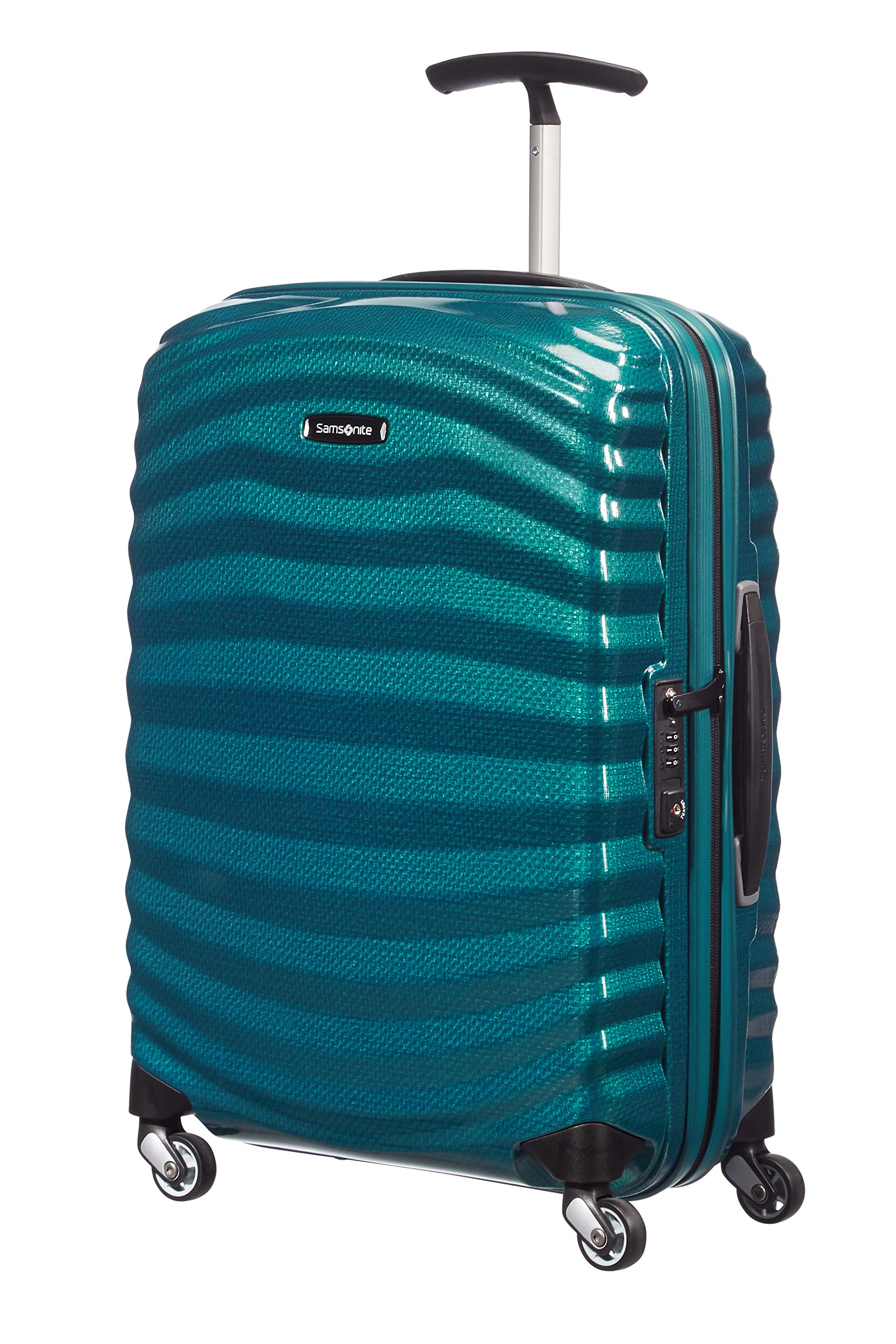 Samsonite Lite-Shock 55cm Carry-On Luggage 36L Petrol Blue - Lightweight Spinner Suitcase for Business Travel & Weekend Getaways