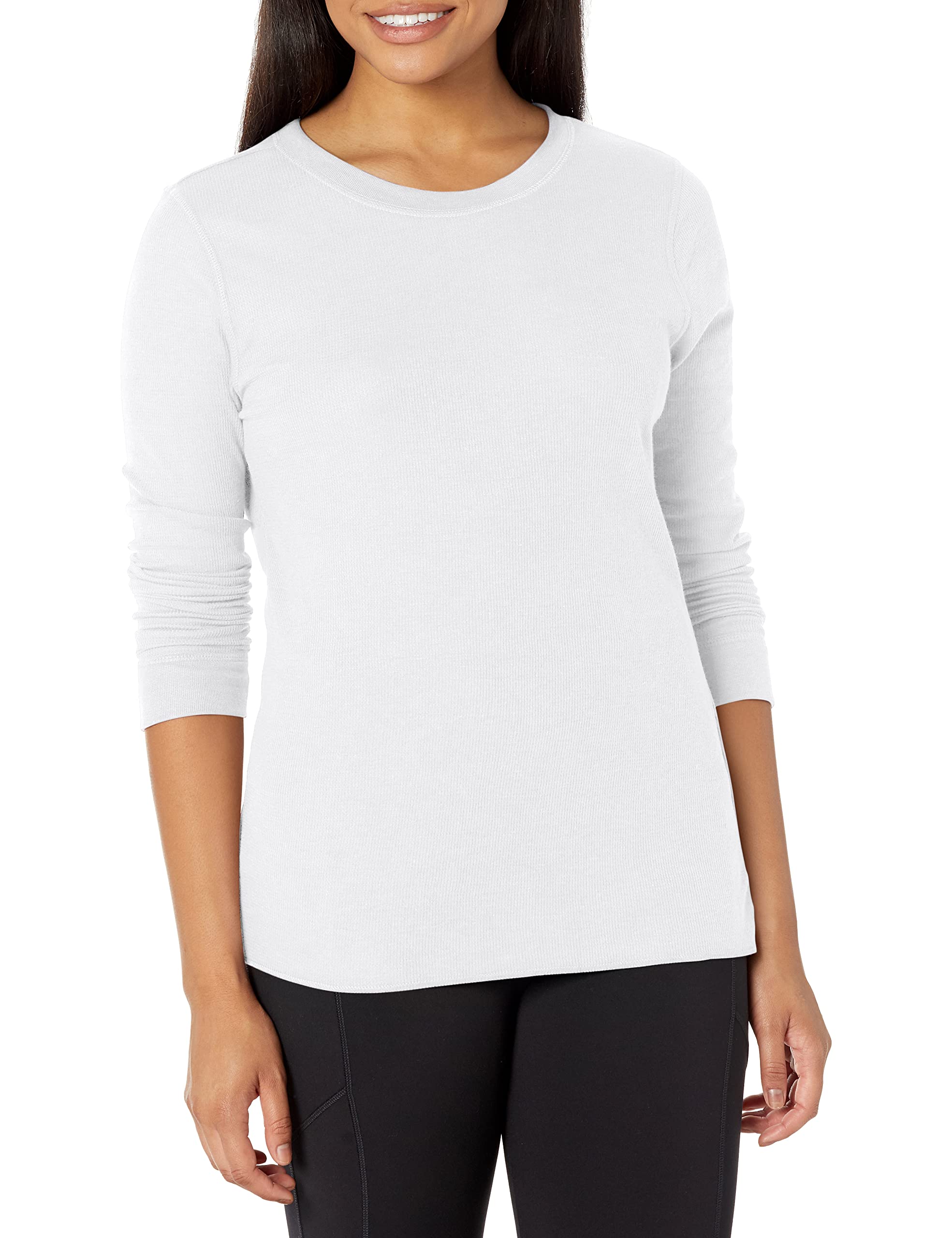 Fruit of the Loom Women's Micro Waffle Premium Thermal Underwear Tee Shirt - Soft Warm Base Layer for Winter, Cold Weather & Outdoor Activities