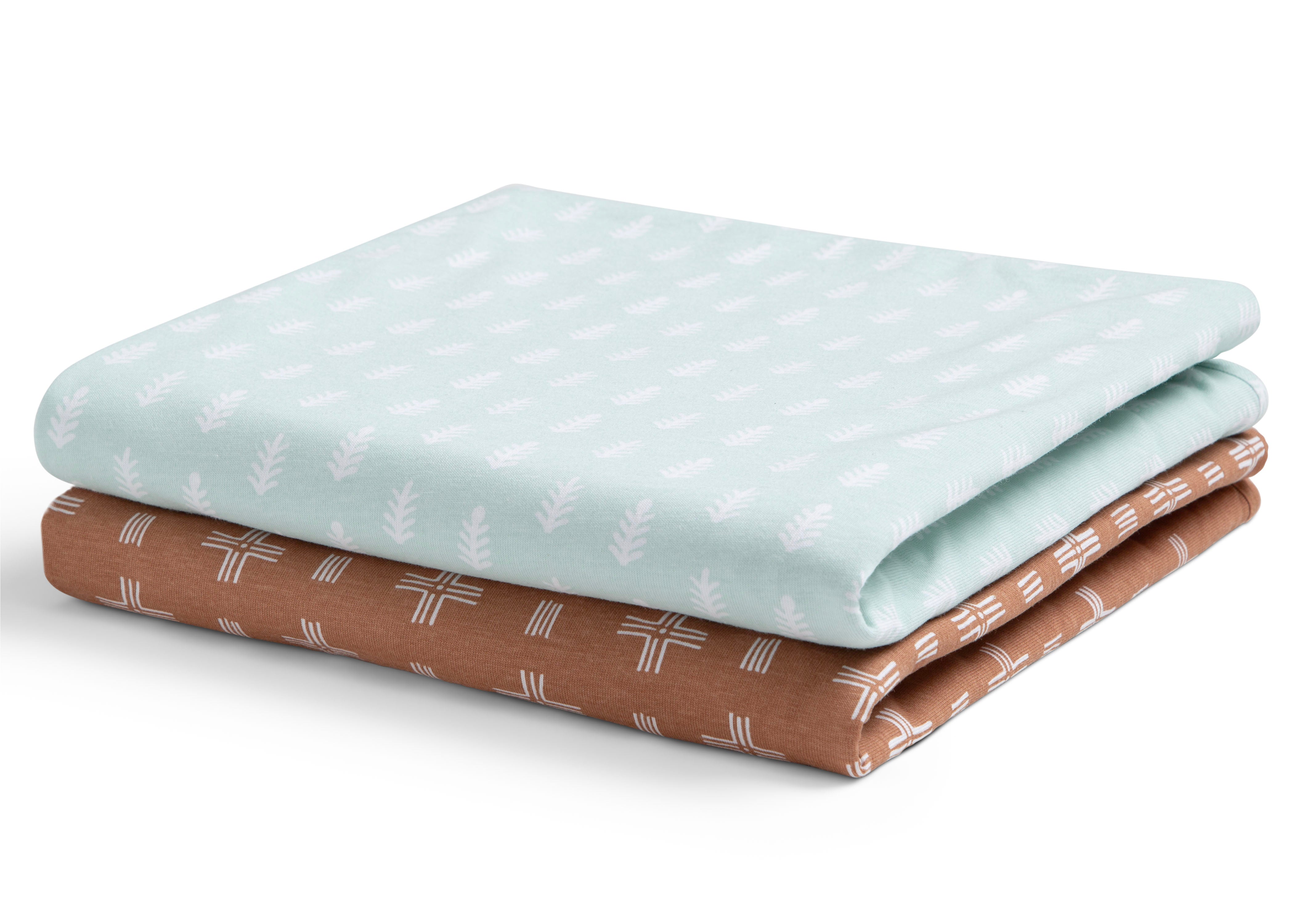100% Organic Jersey Cotton Baby Receiving Blankets - Soft & Breathable Newborn Swaddle Blankets (2 Pack) - Perfect for Swaddling, Nursing & Stroller Use