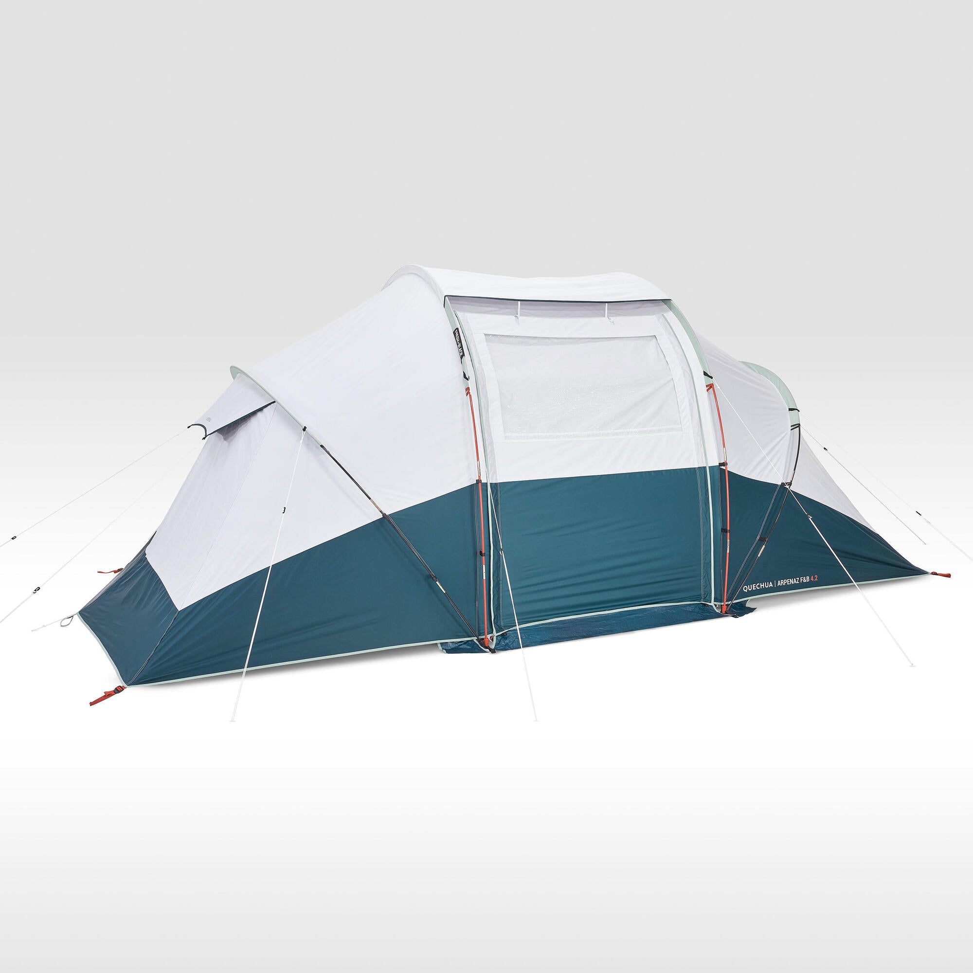 Quechua Arpenaz Fresh & Black Waterproof 4-Person 2-Room Family Camping Tent - Lightweight & Breathable for Outdoor Adventures, Hiking, and Backyard Camping