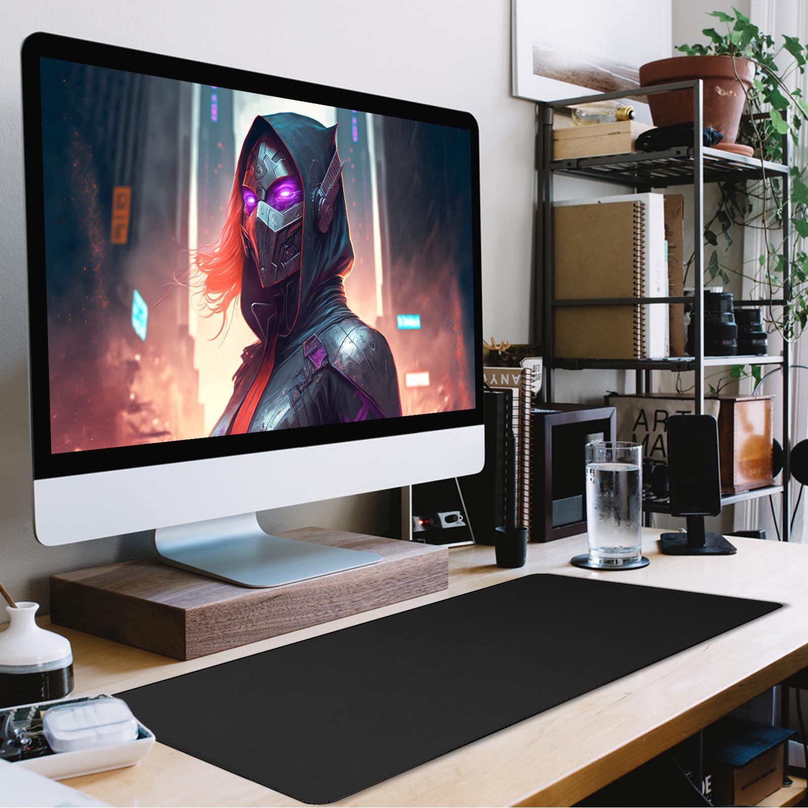 Large Gaming Mouse Pad 31.5x15.7 Inch - Extended Desk Mat with Stitched Edges, Waterproof Non-Slip Rubber Base for PC, Laptop & Office - Perfect for Esports, Work & Home Use (Black)