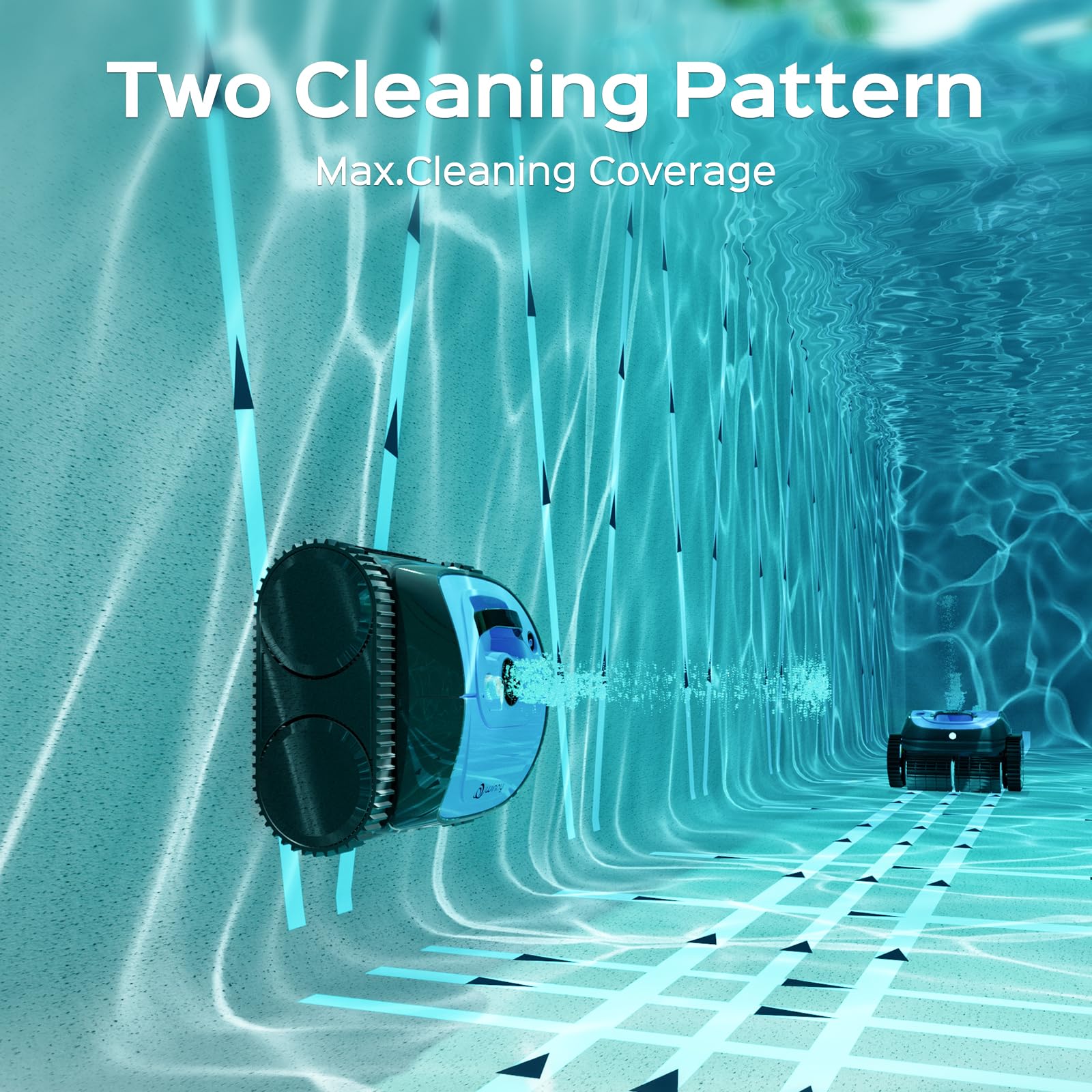 Cordless Robotic Pool Cleaner for Inground Pools | Wall & Waterline Cleaning | 1600 Sq.ft | Perfect for Weekly Maintenance