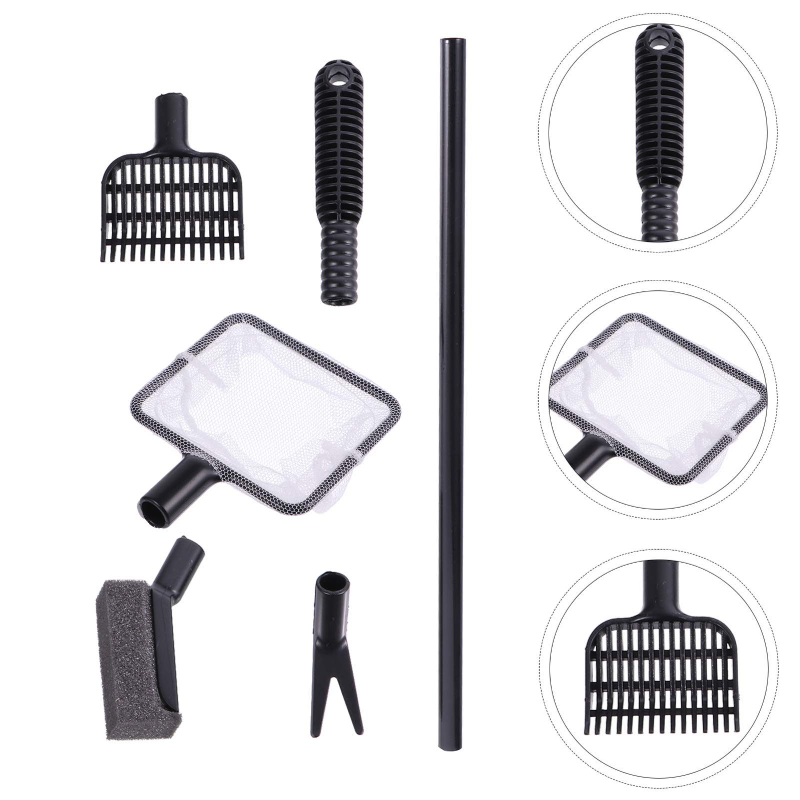 Balacoo Aquarium Cleaning Kit - 1 Set Glass Scraper, Fish Tank Brush, Cleaning Pad & Net - Professional Deep Cleaning Tools for Freshwater & Saltwater Tanks - Perfect for Algae Removal, Glass Scrubbing & Tank Maintenance