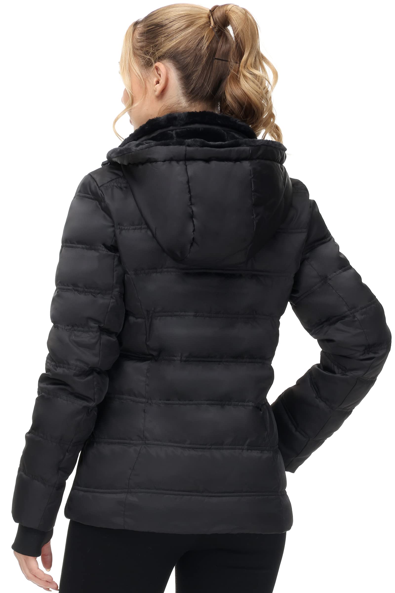 ANOTHER CHOICE Women's Winter Down Puffer Jacket with Hood - Warm Insulated Coat for Cold Weather, Outdoor Activities & Daily Wear