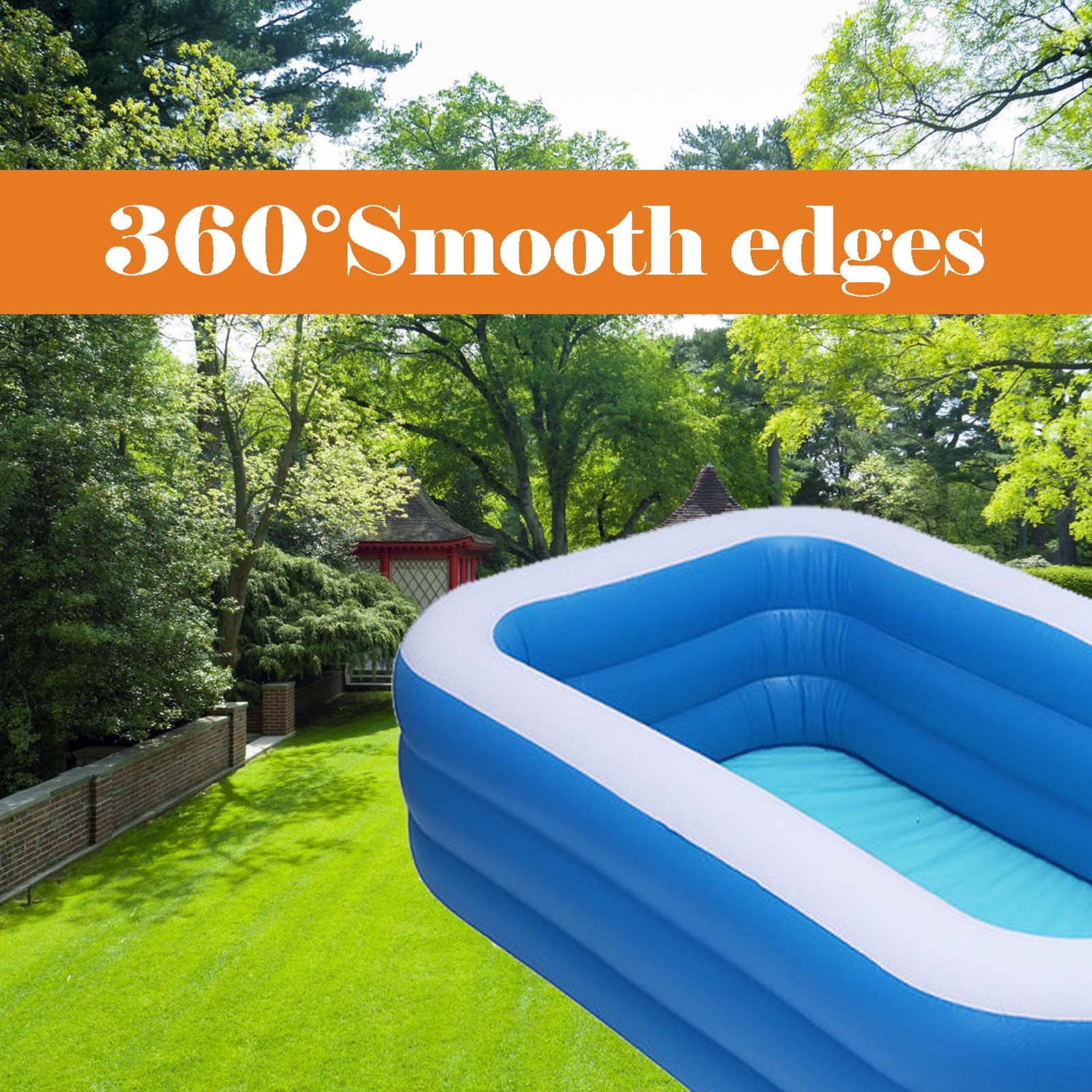 **Large Inflatable Swimming Pool for Kids & Adults - 83x53x24 Inch Family Size, Thickened Blow Up Above Ground Pool, Outdoor Backyard Water Play for Summer Fun**    *(Perfect for Backyard Parties, Family Relaxation, and Kids' Water Play in Summer)*