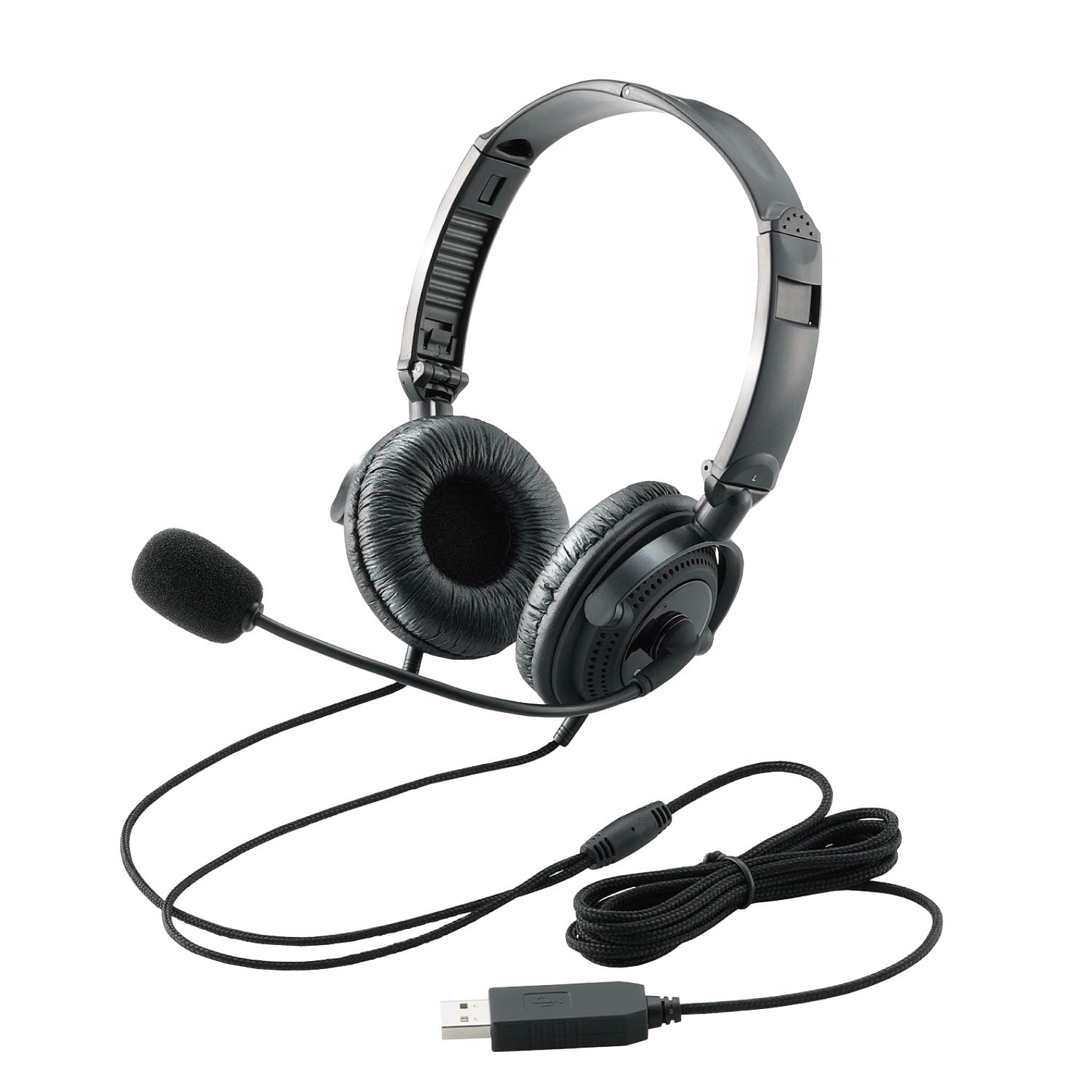 USB Overhead Headset with Noise-Canceling Microphone - Comfortable Wireless Headset for Online Meetings, Gaming & Call Centers