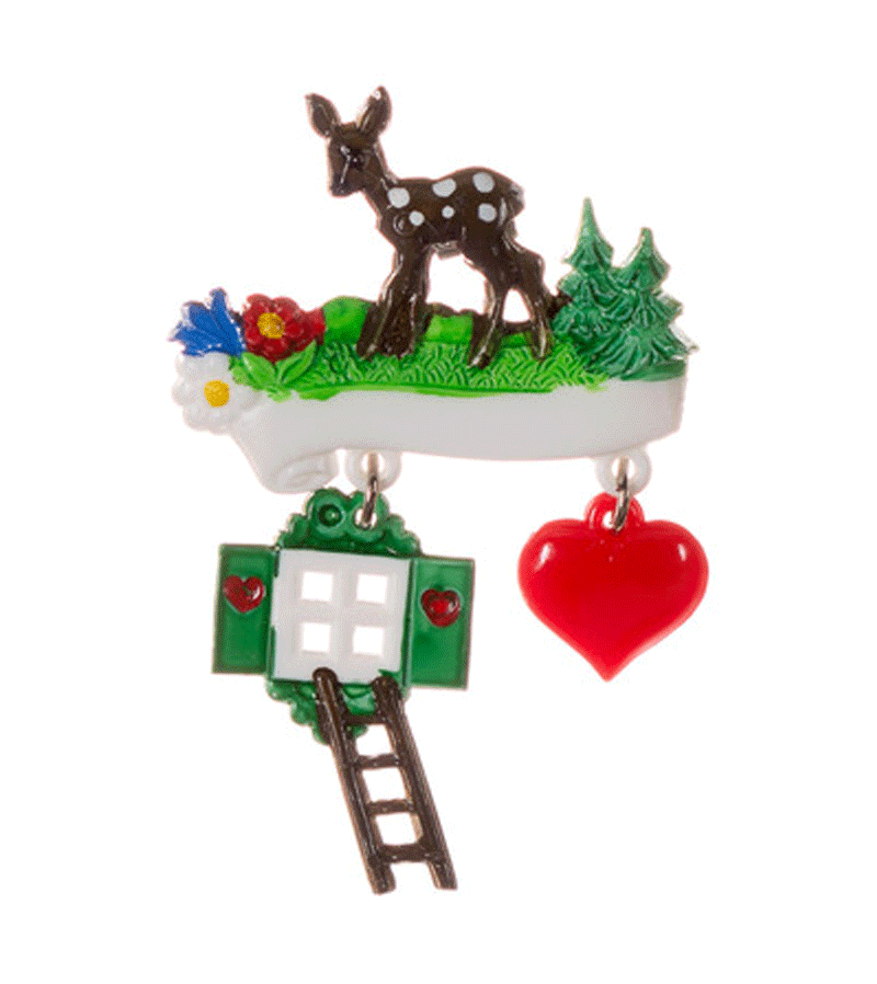 Enchanted Fairytale Deer & Heart Charm Brooch - Elegant Vintage Pin for Women's Dresses, Coats & Scarves - Perfect for Weddings, Parties & Gift Giving