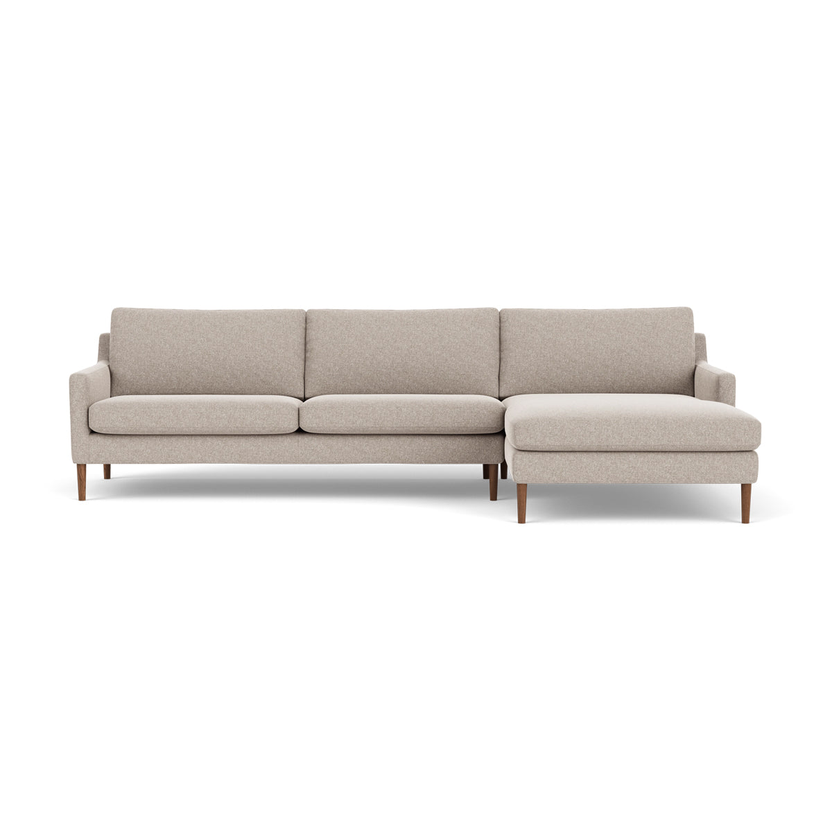 Astha Fabric Right Chaise Sofa - Modern Upholstered Sectional Couch for Living Room, Lounge & Small Spaces
