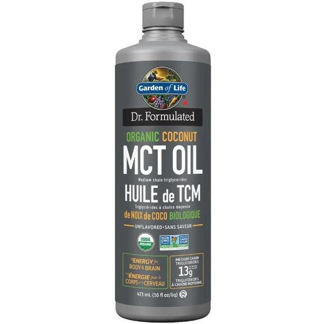 Organic Coconut MCT Oil by Garden of Life - Dr. Formulated, Unflavored, 16oz (473mL) - Perfect for Keto, Paleo & Coffee Boost - Supports Energy & Brain Function