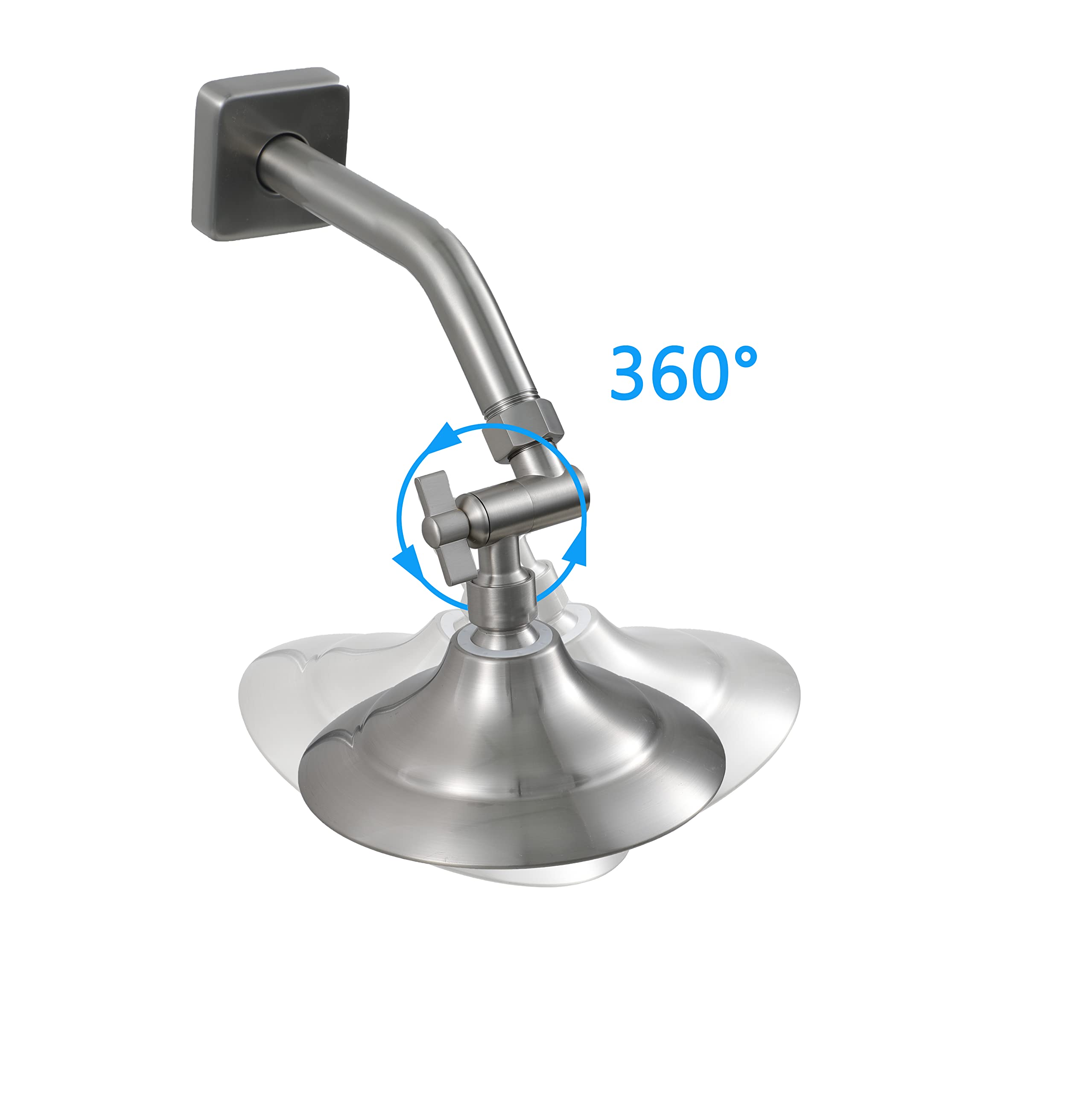 All Metal Shower Angle Adapter - Adjustable Shower Head Extension with Solid Brass Elbow for Universal Connection (Brushed Nickel) - Perfect for Bathroom Renovation & Enhanced Shower Experience