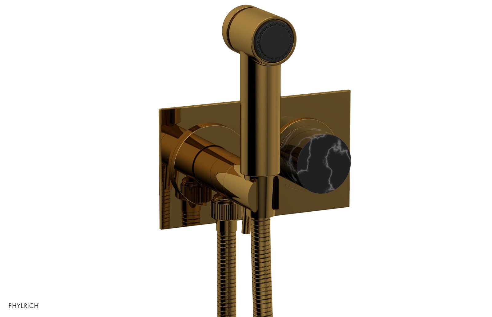 Premium Wall Mounted Bidet with Marble Handle - BASIC II Model 230 67 - Perfect for Modern Bathrooms, Small Spaces & Luxurious Home Upgrades