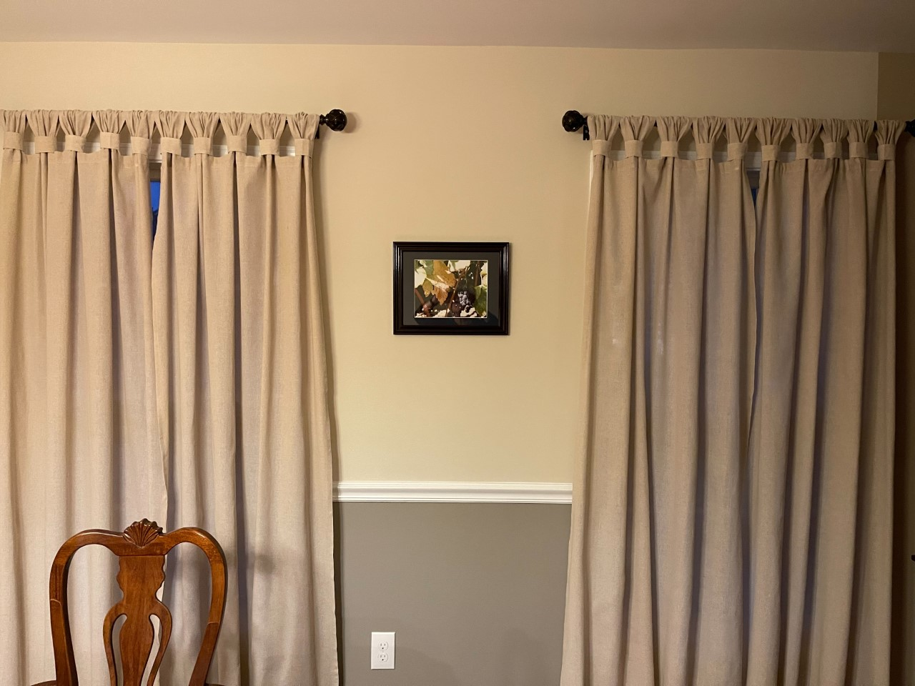 Burlap Knotted Tab Top Window Curtain Panel Set - Natural Linen Textured Room Darkening Drapes for Living Room, Bedroom & Farmhouse Decor