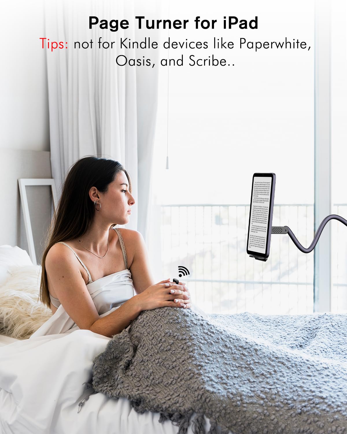 2-in-1 TikTok Scroller Ring & Phone Holder - Wireless Remote Page Turner for iPad/iPhone Ebook Reading, Photo & Video Shooting - Compatible with iOS/Android Devices (Black) - Perfect for Social Media Content Creation, Online Learning & Hands-Free Operation