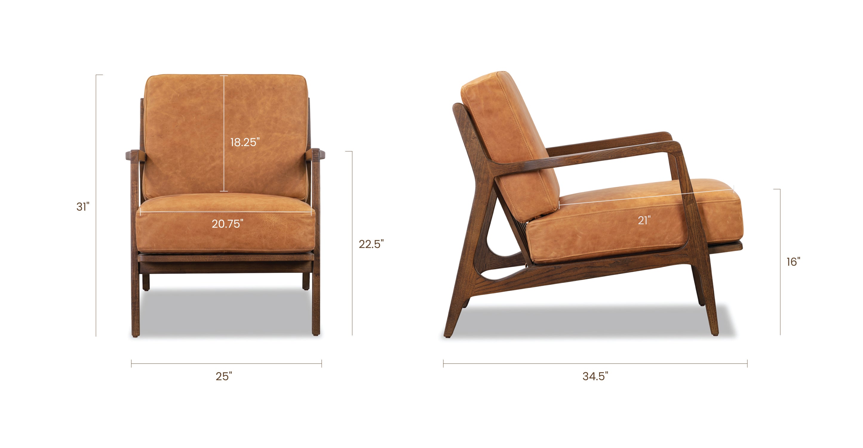Premium Verity Genuine Leather Lounge Chair - Modern Comfort for Living Room, Office & Reading Nook - Perfect Relaxation & Stylish Home Decor