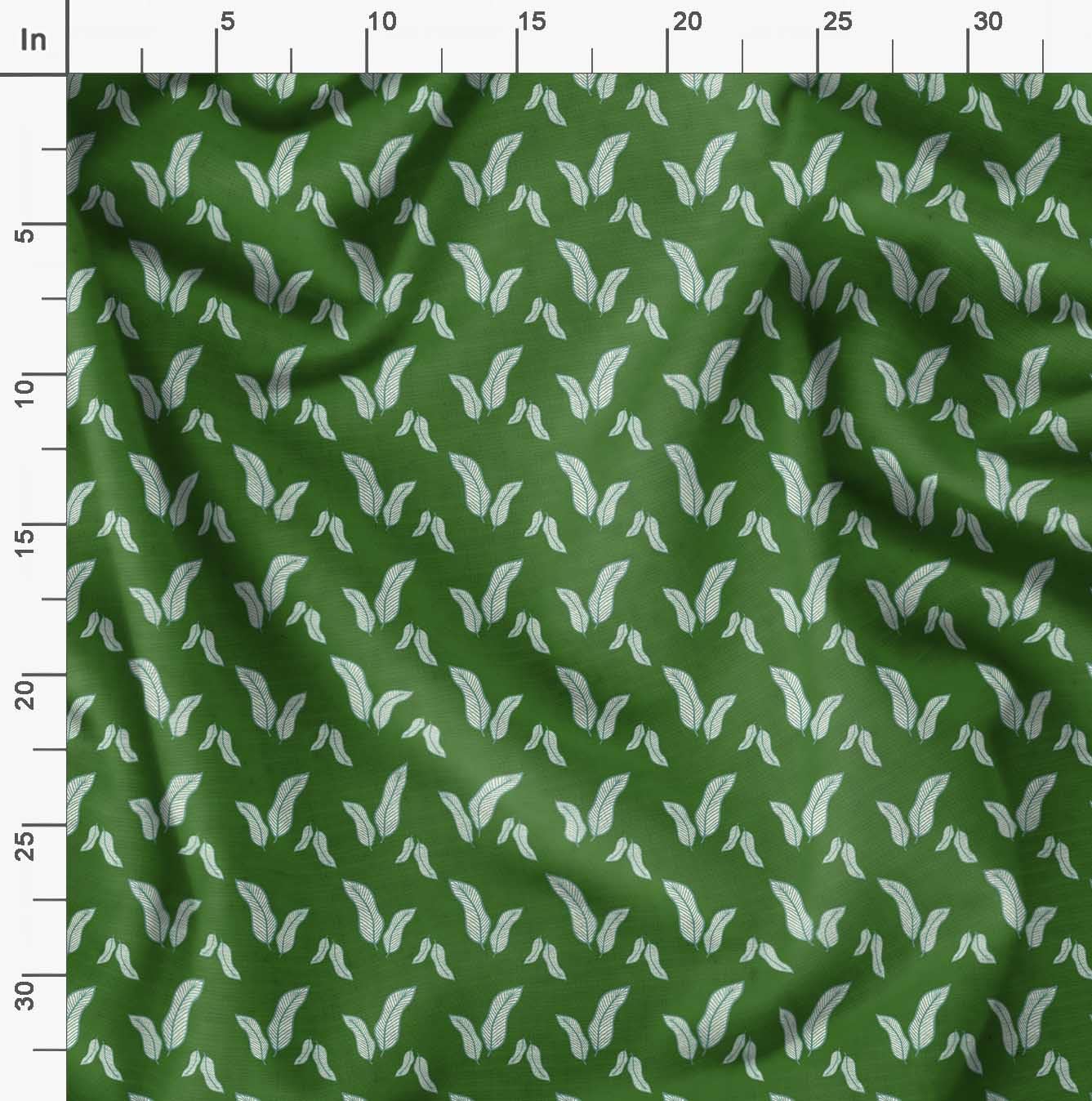 Soimoi Moss Green Georgette Fabric by The Yard - 42 Inch Wide Banana Leaves Printed Textile for Tropical Home Decor, Dresses & Curtains - Elegant & Stylish Fabric for DIY Sewing Projects
