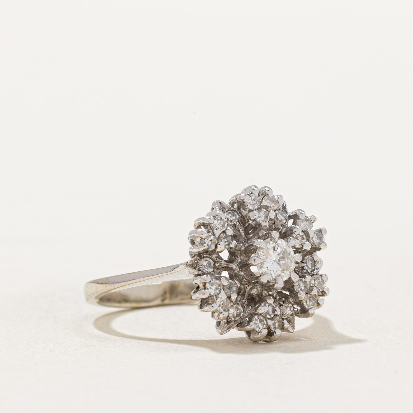 0.41ctw Diamond Flower Ring - Size 5.75 | Elegant Floral Engagement Ring for Women | Perfect for Weddings, Anniversaries & Romantic Gifts