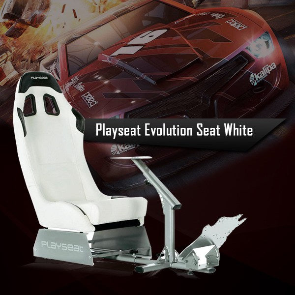 Playseat Evolution White Racing Simulator Seat - Official Warranty by Playseat | Perfect for PC, PS5, Xbox Gaming & Professional Sim Racing Setup