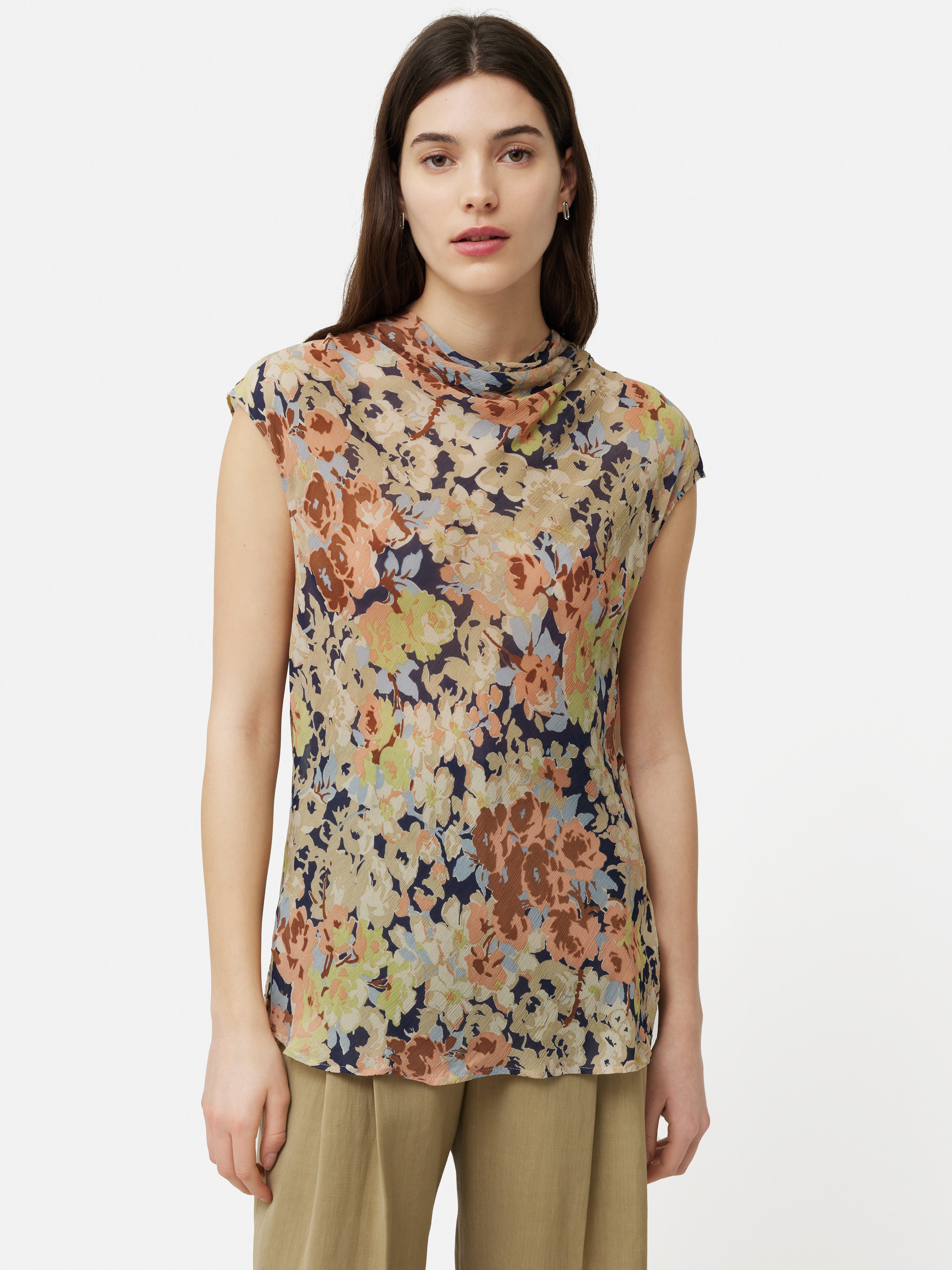 Sheer Petal Crinkle Top in Peach - Flowy Blouse for Women | Perfect for Summer Outfits, Date Nights & Casual Wear